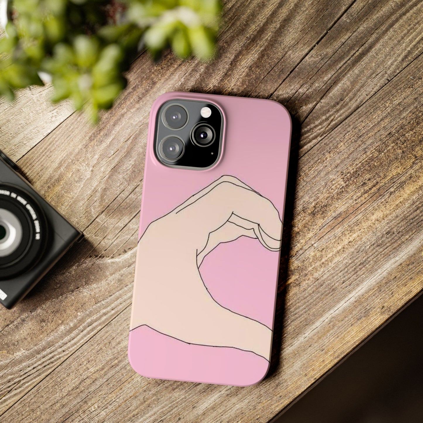 Cute Hand Heart Slim Phone Case - Stylish and Unique Phone Accessory