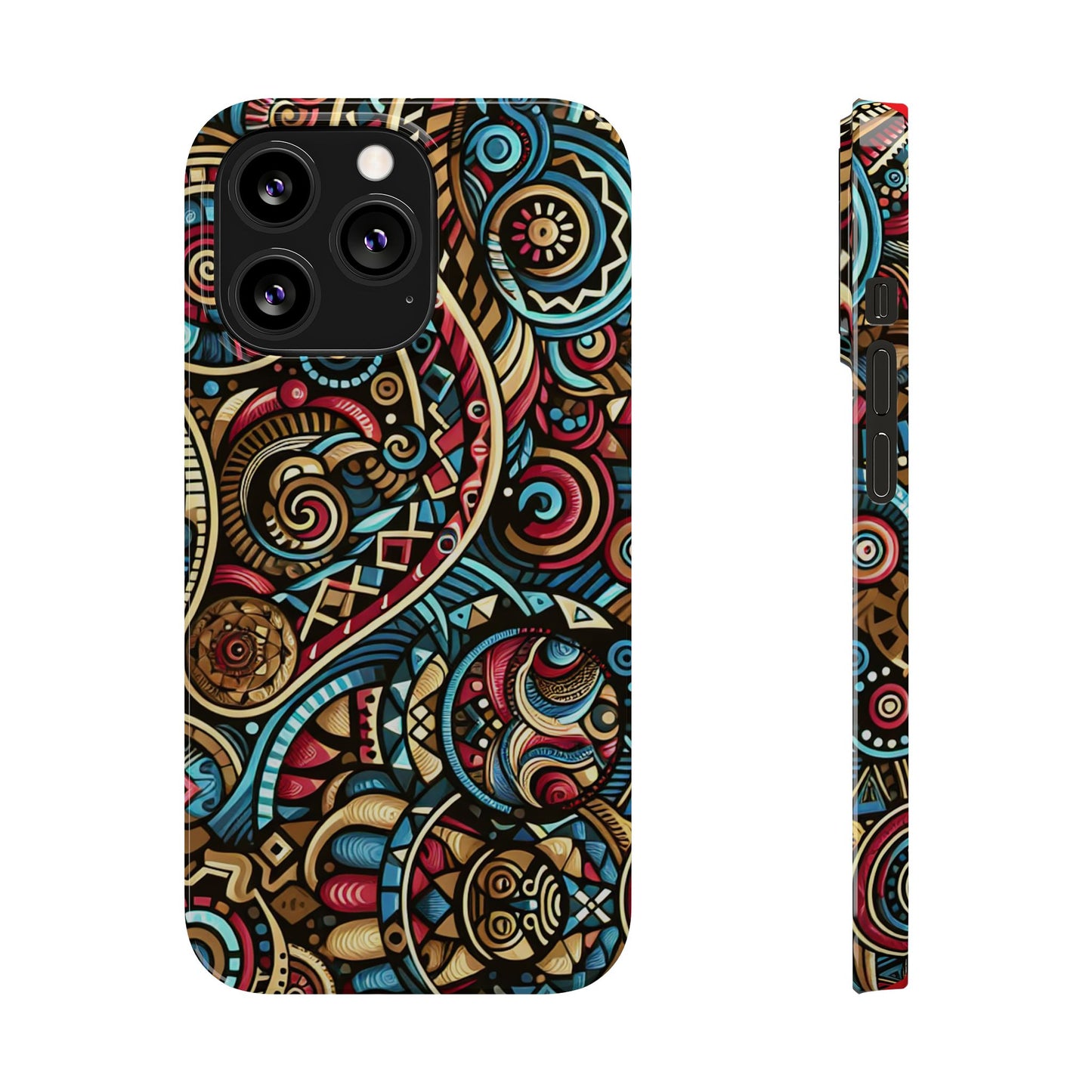 Vibrant Bohemian Slim Phone Case - Artistic Swirl Design