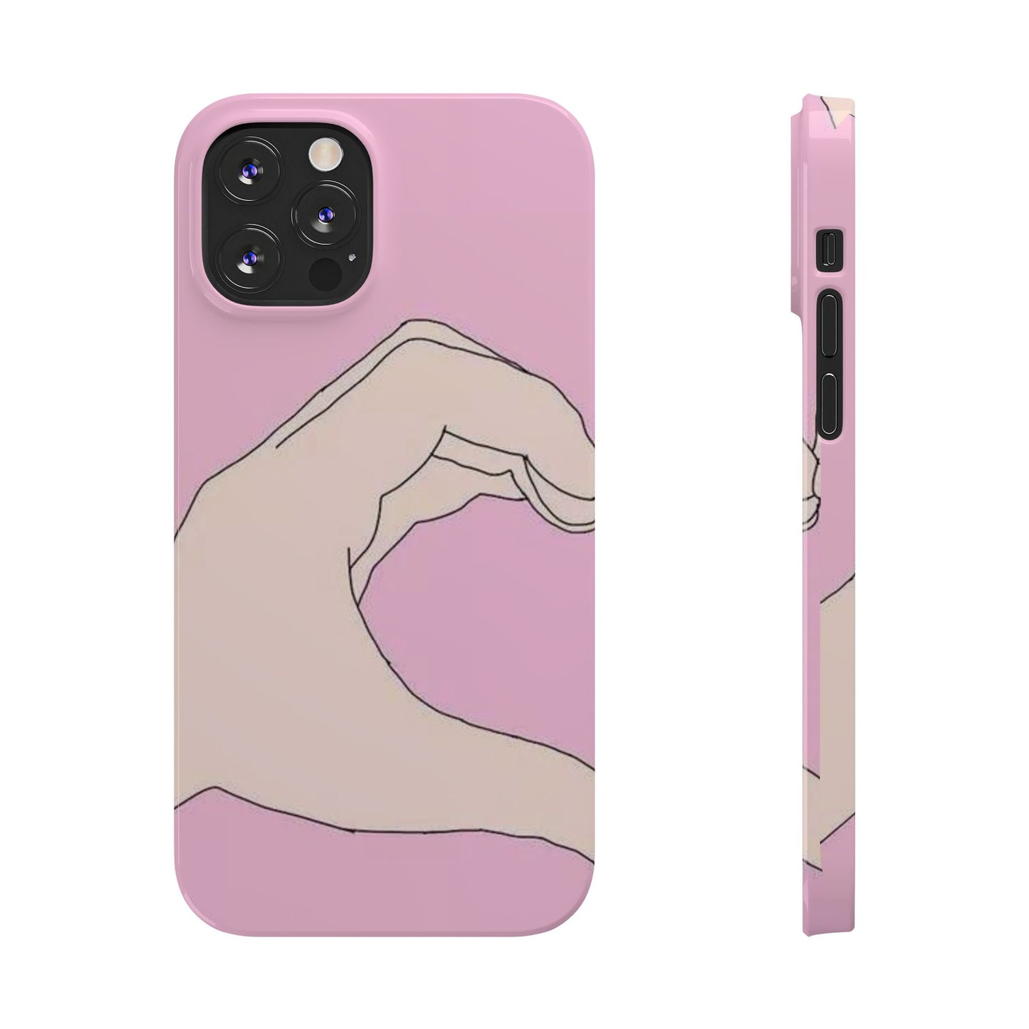 Cute Hand Heart Slim Phone Case - Stylish and Unique Phone Accessory