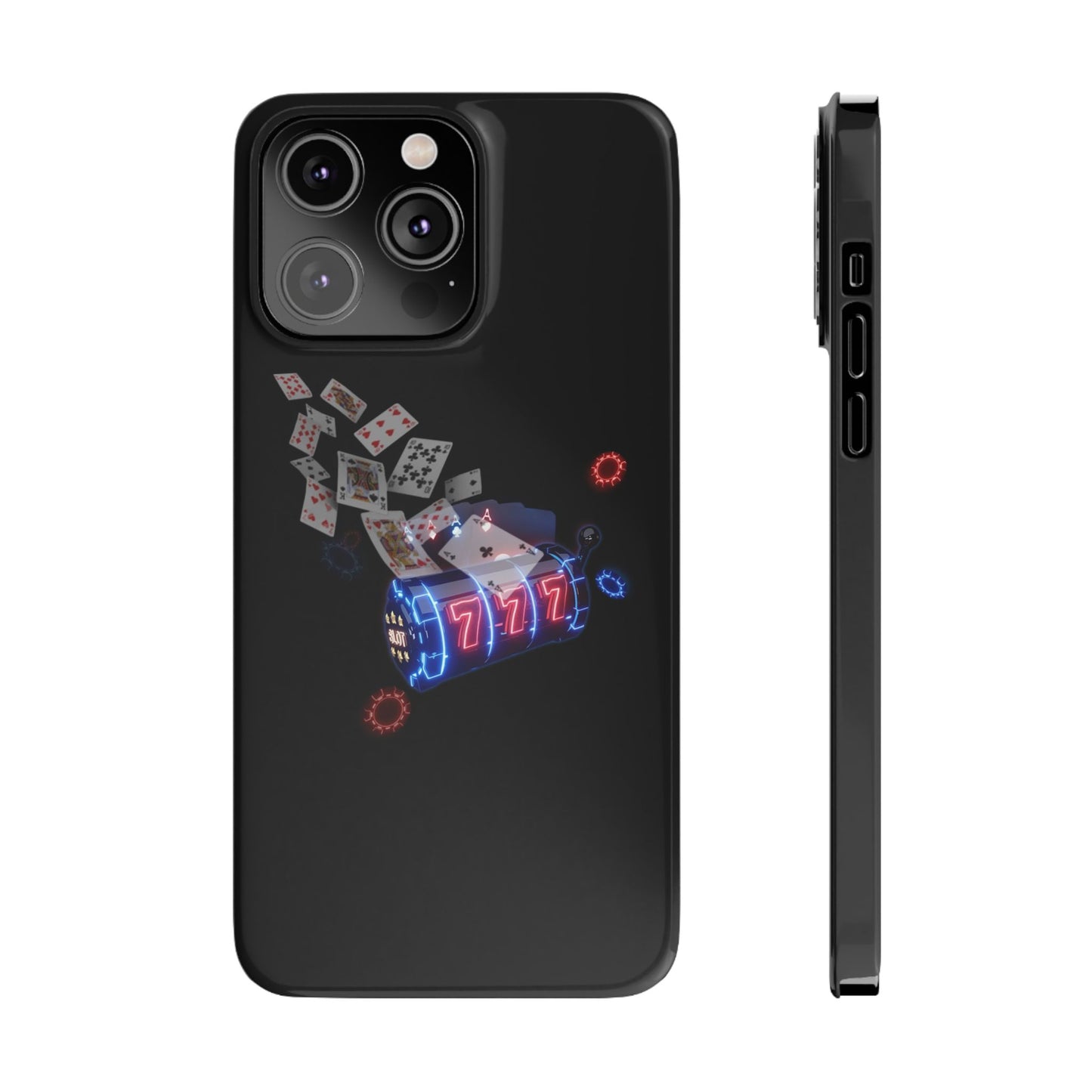 Lucky 777 Slim Phone Case - Casino Vibe, Perfect for Gamblers and Card Players