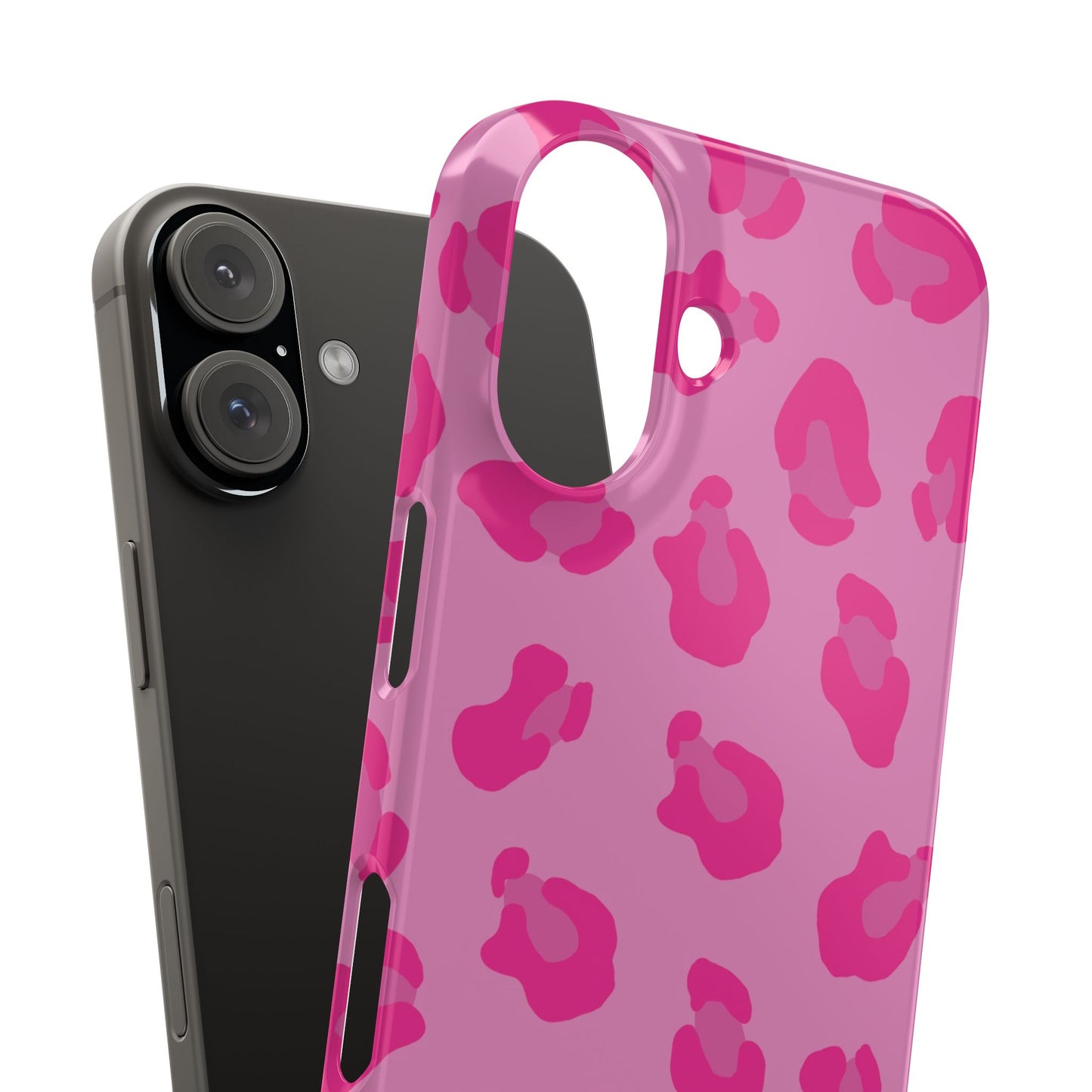 Pink Leopard Print Slim Phone Case - Stylish & Trendy Protection