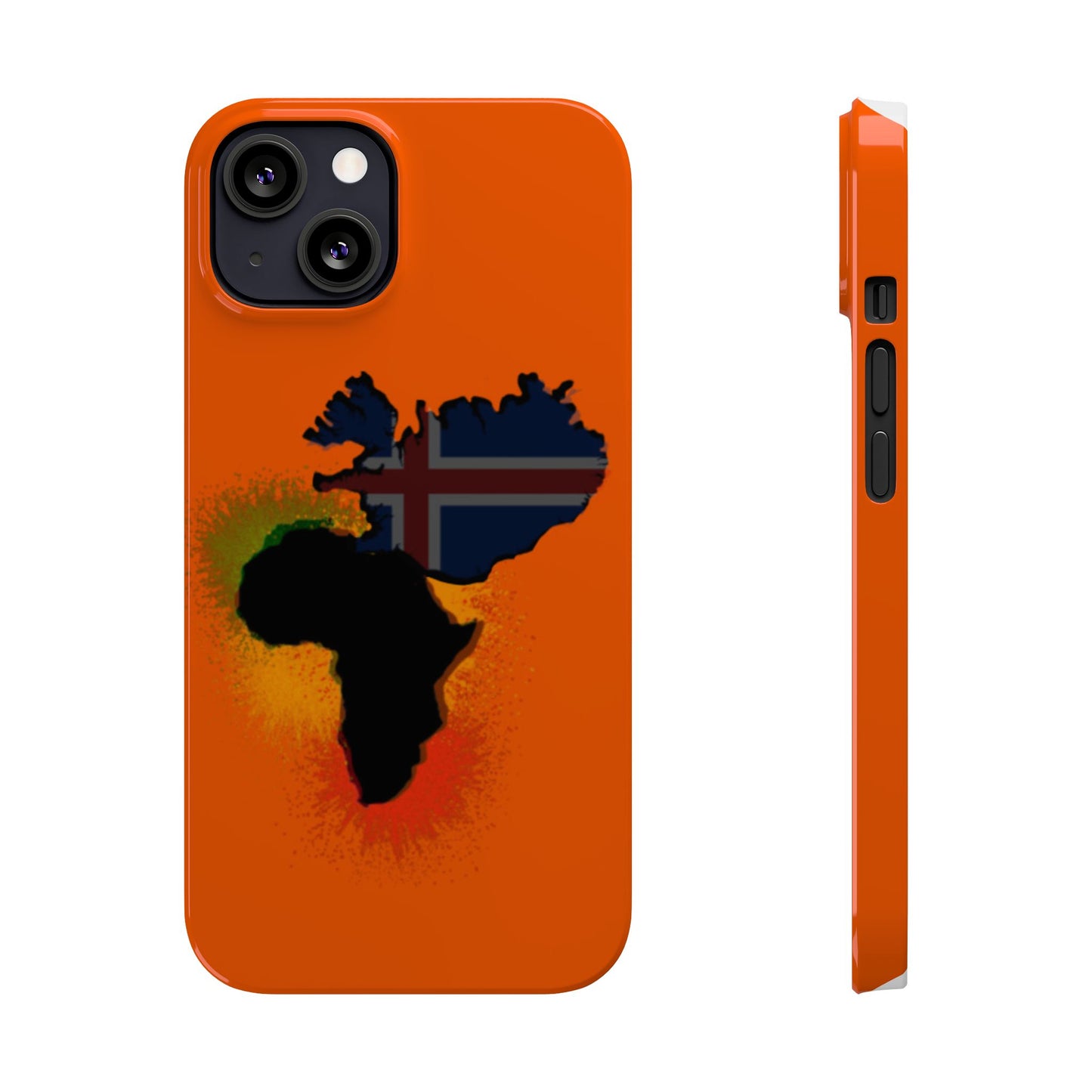 Bold African Map Slim Phone Case with Icelandic Flag