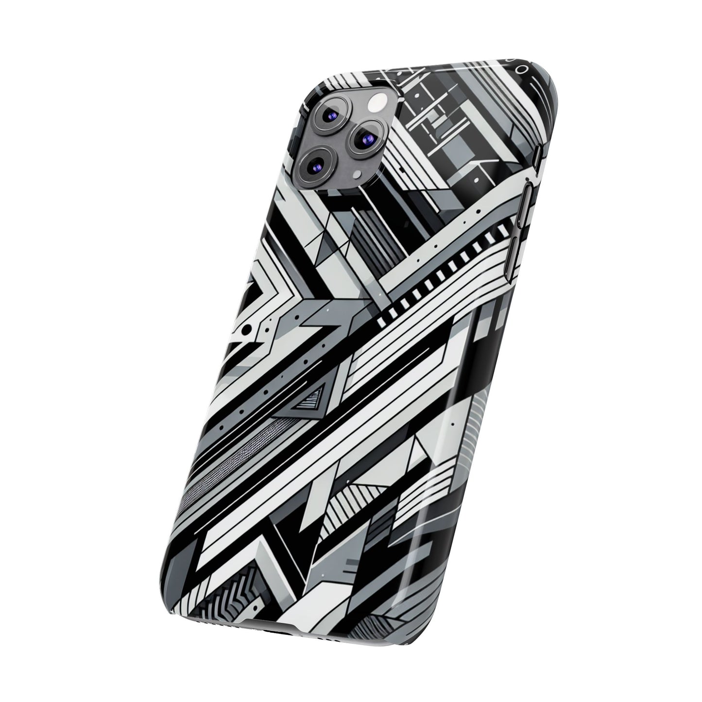 Modern Geometric Slim Phone Case - Stylish Abstract Design