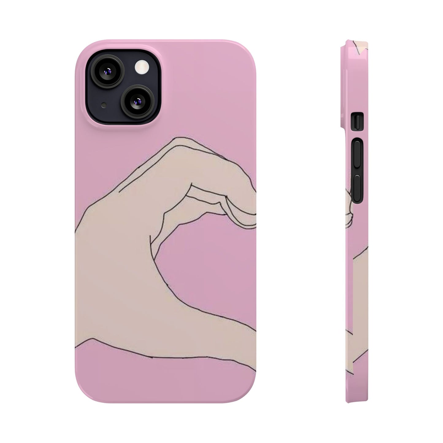 Cute Hand Heart Slim Phone Case - Stylish and Unique Phone Accessory