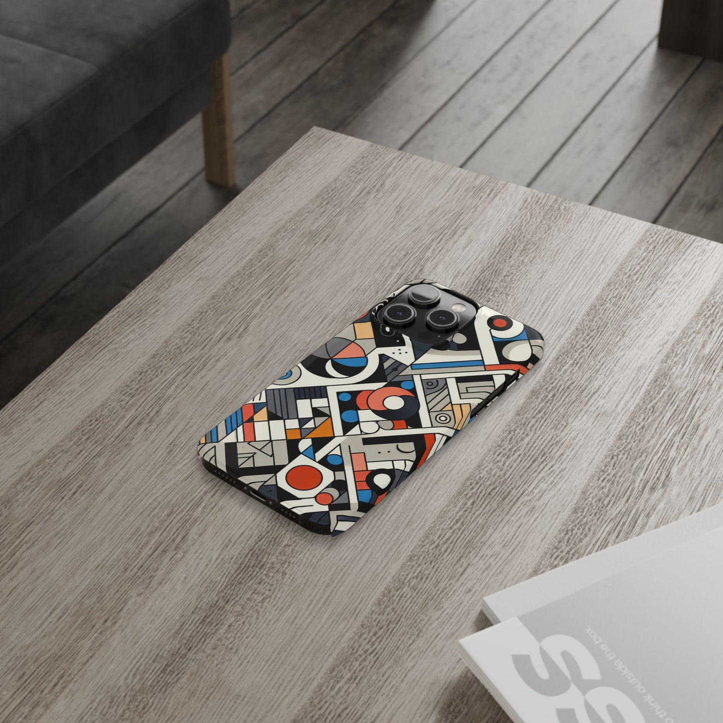 Modern Abstract Slim Phone Case - Colorful Geometric Design