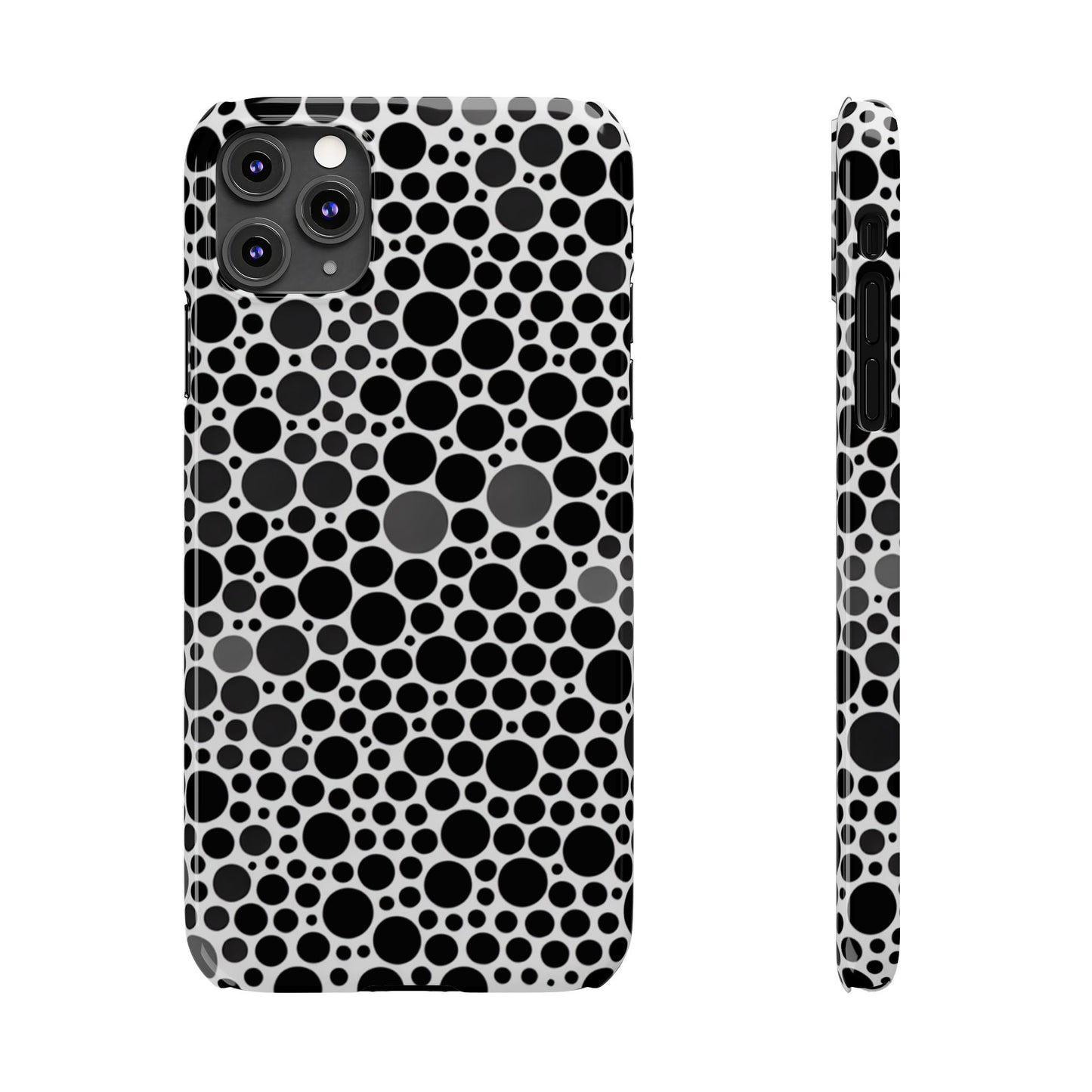 Modern Black Polka Dot Slim Phone Case - Stylish & Protective Cover