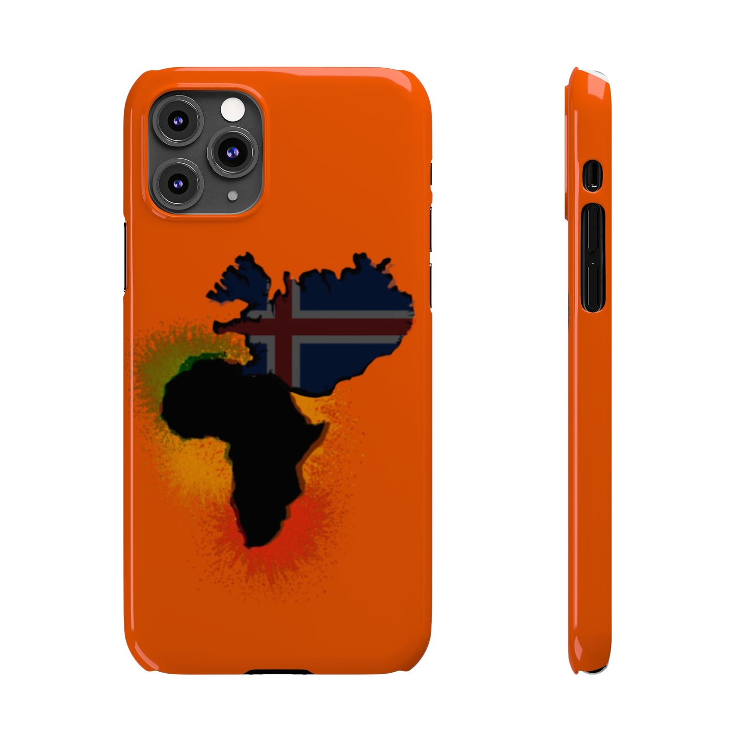 Bold African Map Slim Phone Case with Icelandic Flag