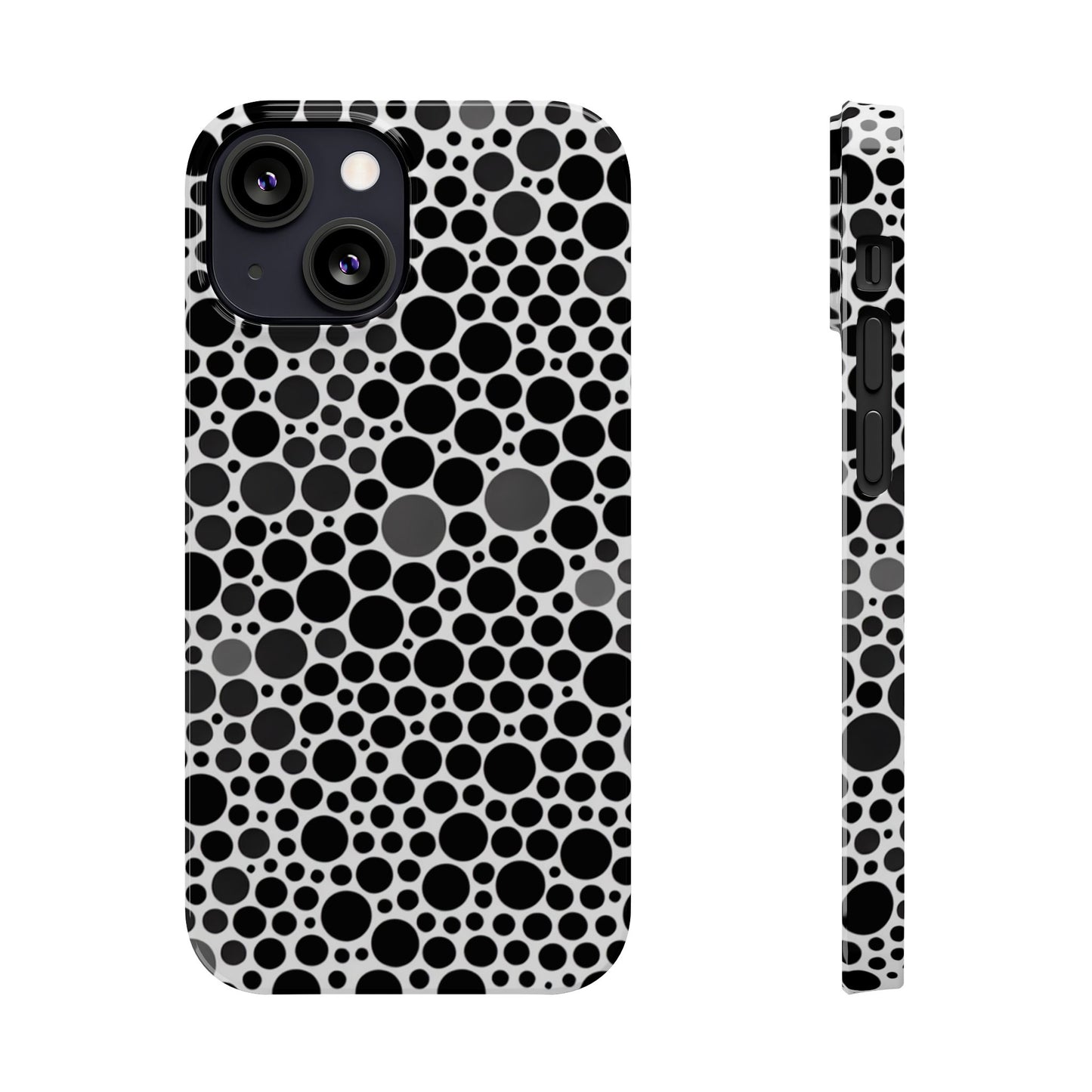 Modern Black Polka Dot Slim Phone Case - Stylish & Protective Cover