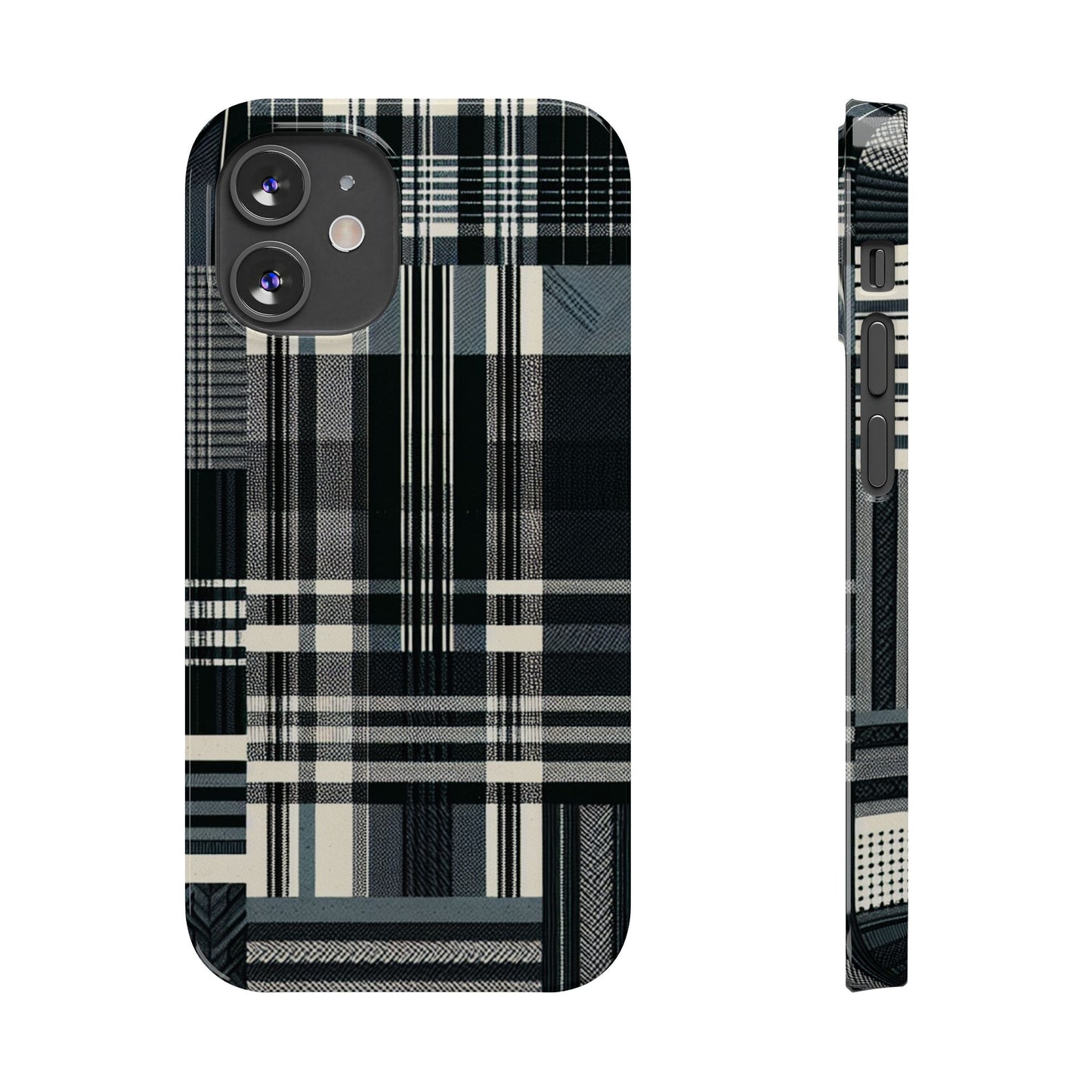 Chic Black and White Slim Phone Case - Stylish Protection for Your Device