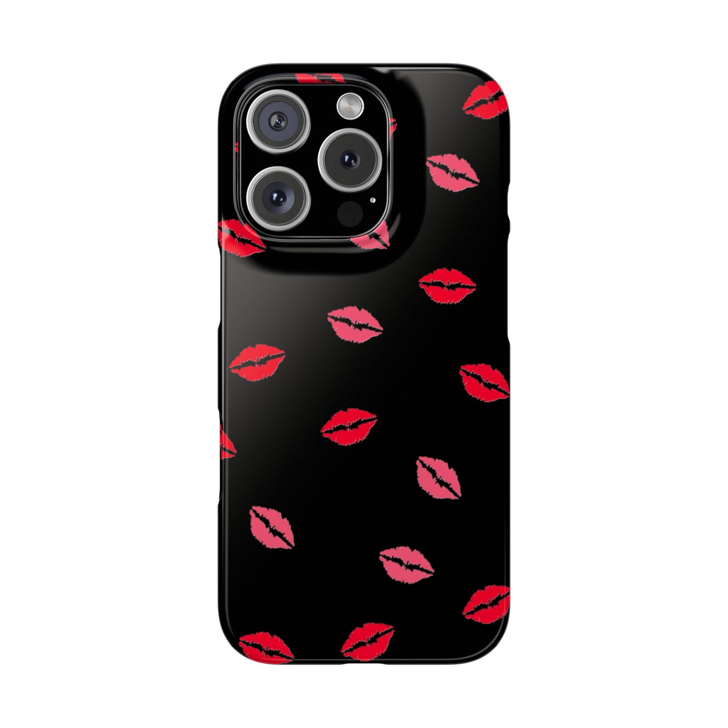 Kiss Mark Slim Phone Case - Chic Lip Print Design for Fashion Lovers