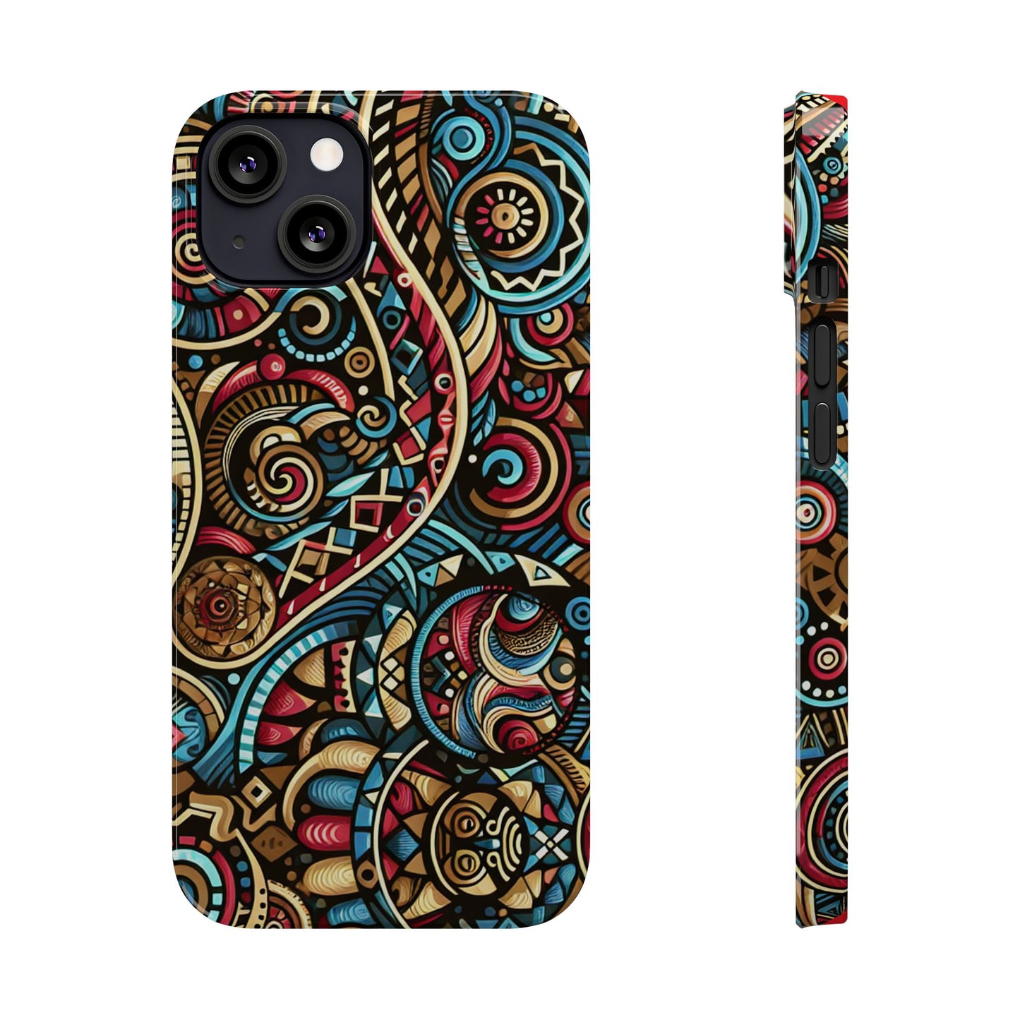 Vibrant Bohemian Slim Phone Case - Artistic Swirl Design