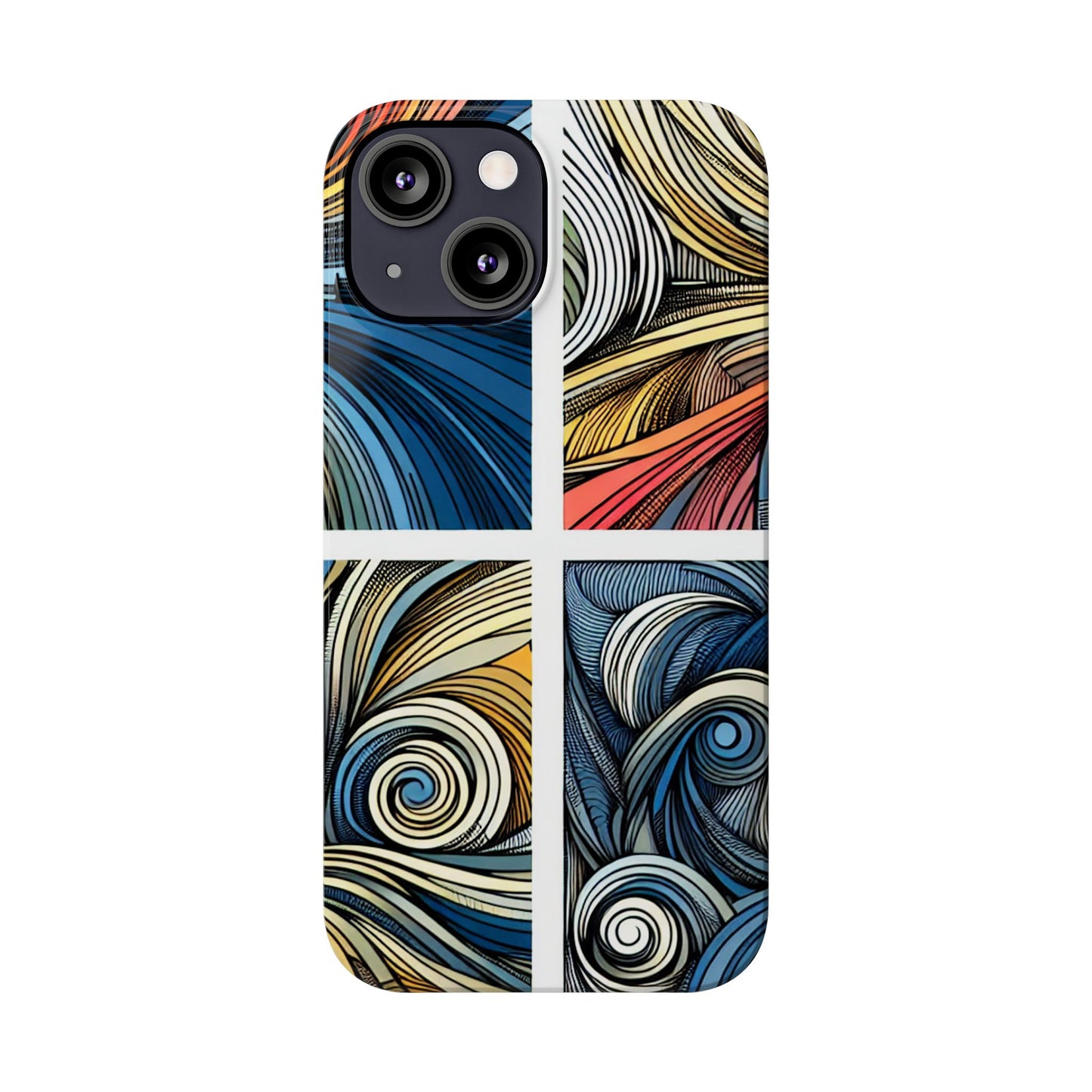 Artistic Slim Phone Cases - Colorful Swirl Design for Creative Souls