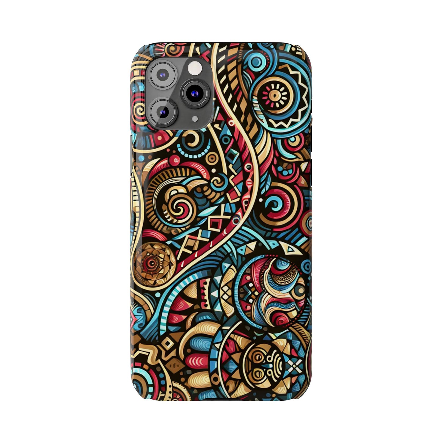 Vibrant Bohemian Slim Phone Case - Artistic Swirl Design