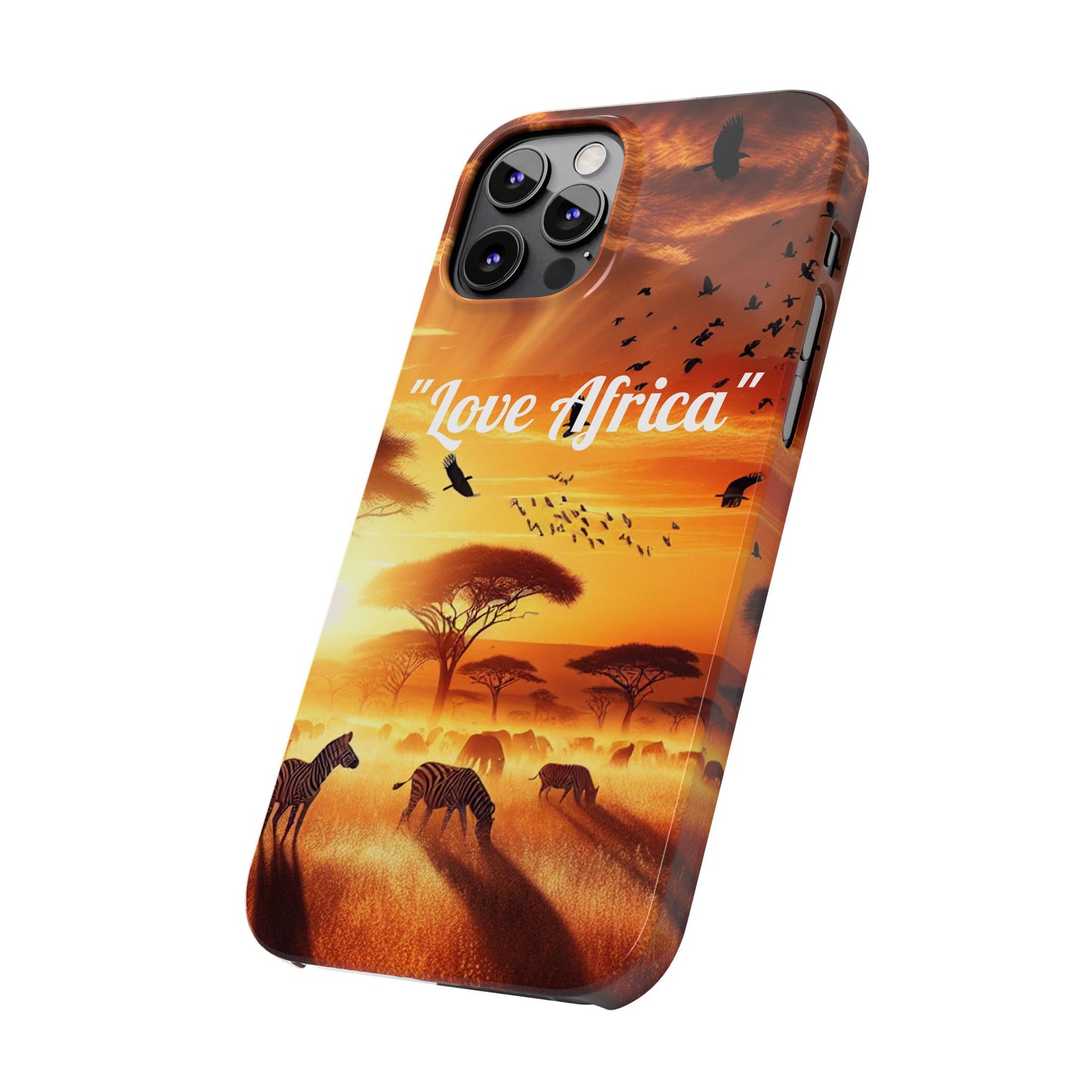 Slim Phone Case - "Love Africa" Sunset Design - Perfect Gift for Nature Lovers