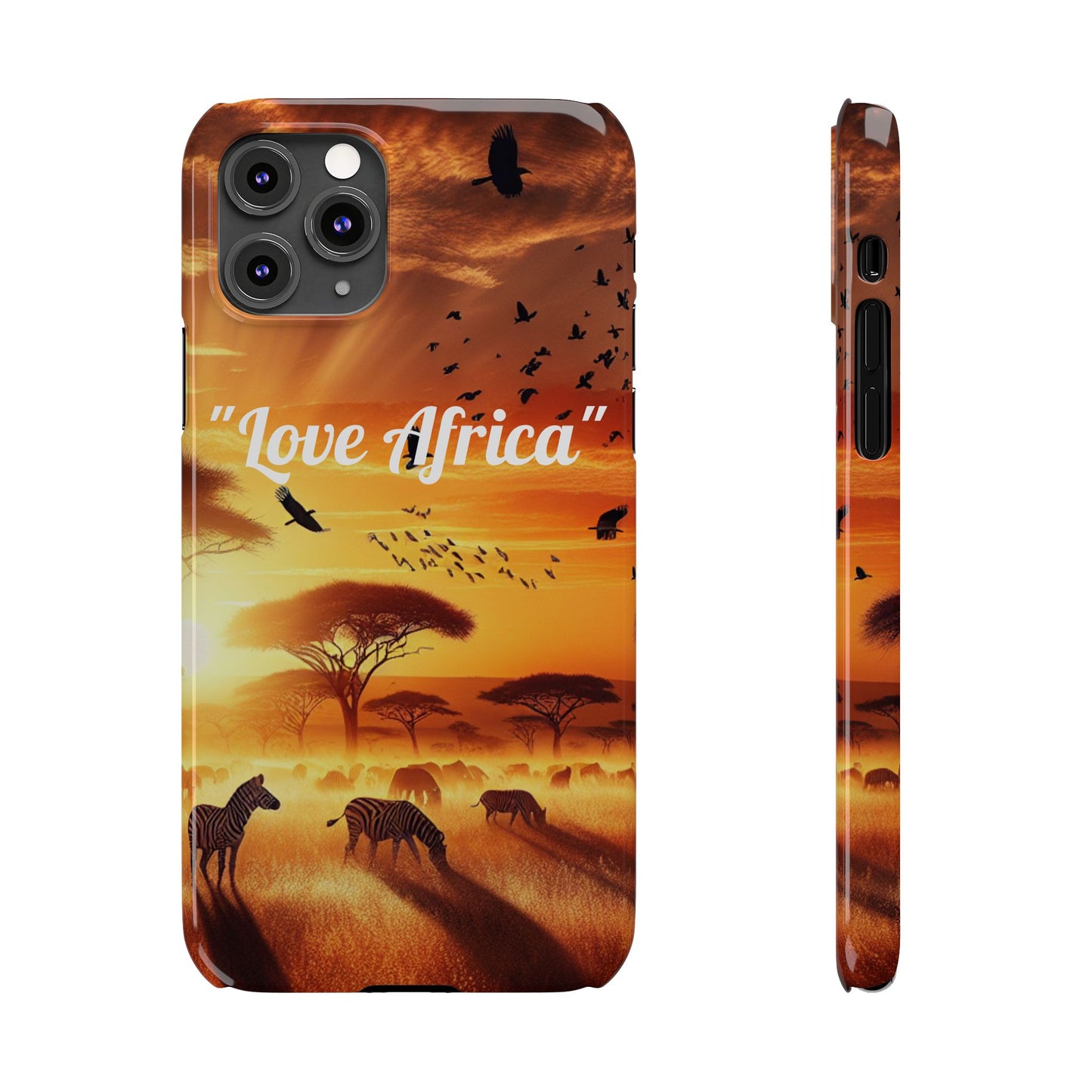 Slim Phone Case - "Love Africa" Sunset Design - Perfect Gift for Nature Lovers