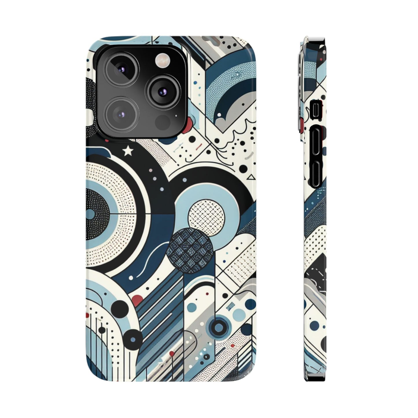 Stylish Geometric Slim Phone Case - Modern Abstract Design