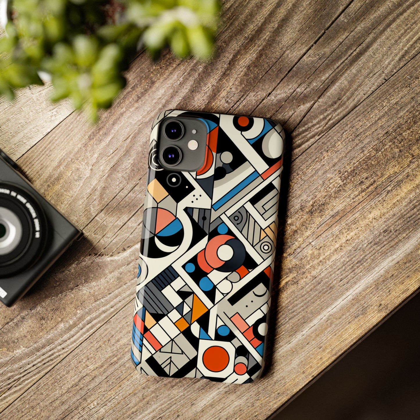 Modern Abstract Slim Phone Case - Colorful Geometric Design