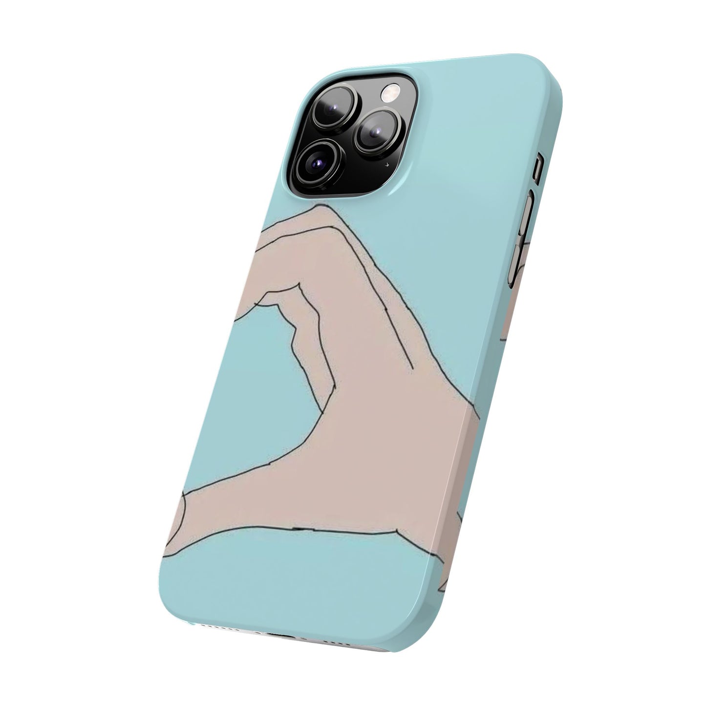 Artistic Heart Gesture Slim Phone Case - Perfect Gift for Loved Ones