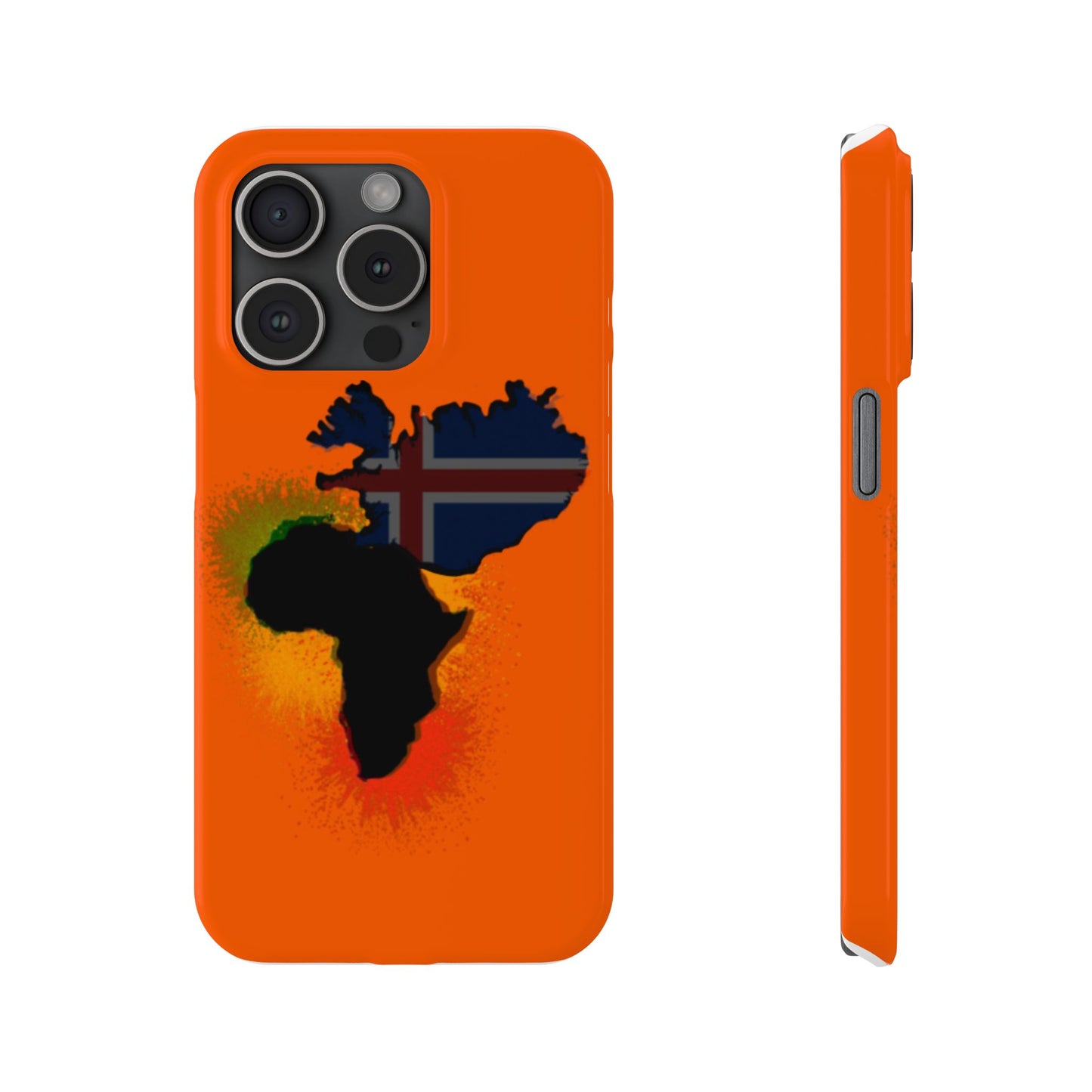 Bold African Map Slim Phone Case with Icelandic Flag