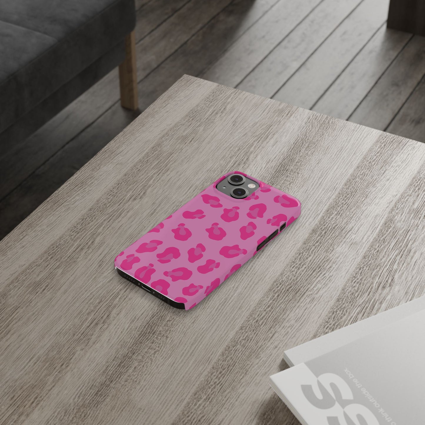 Pink Leopard Print Slim Phone Case - Stylish & Trendy Protection