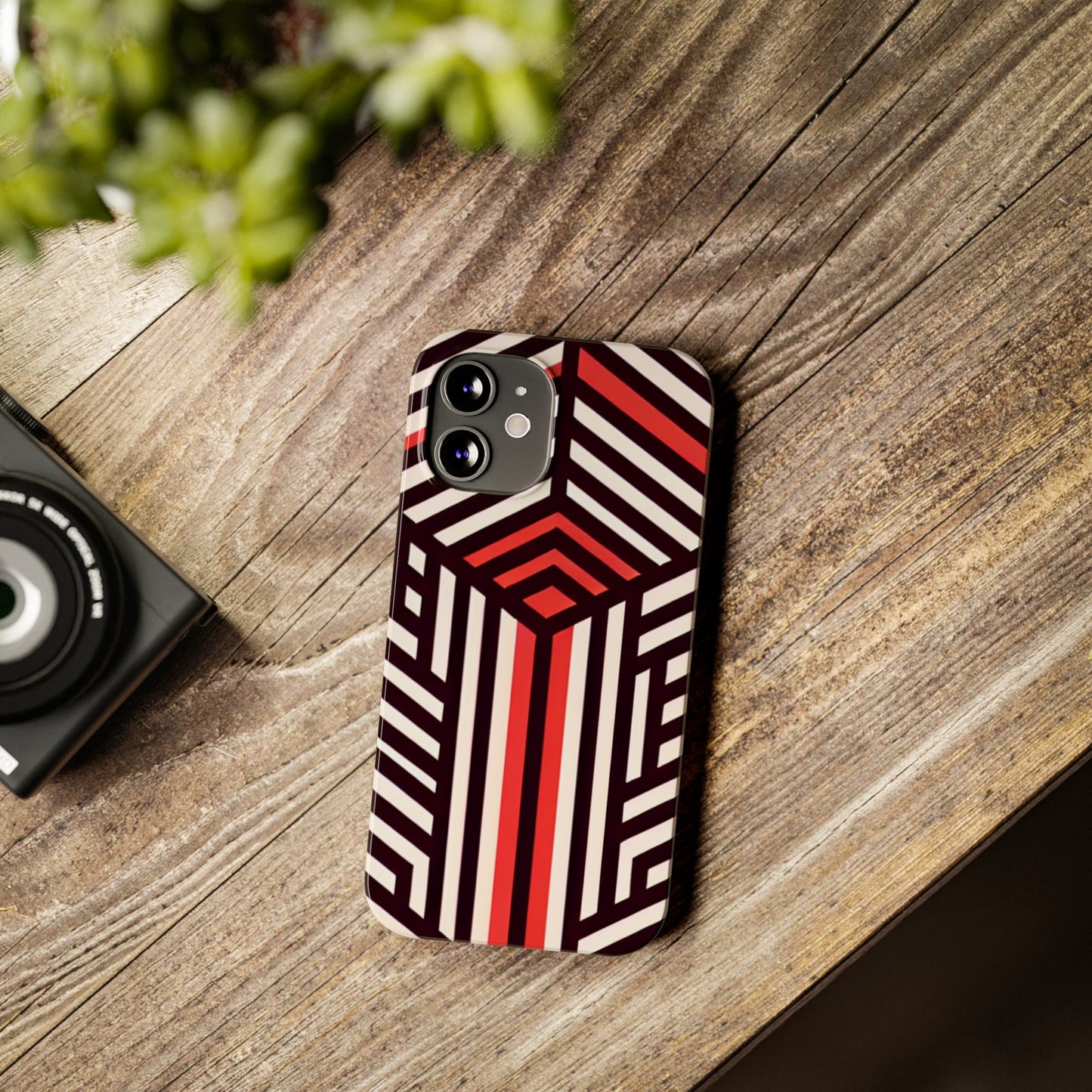 Geometric Slim Phone Case - Modern Abstract Design for Minimalist Style