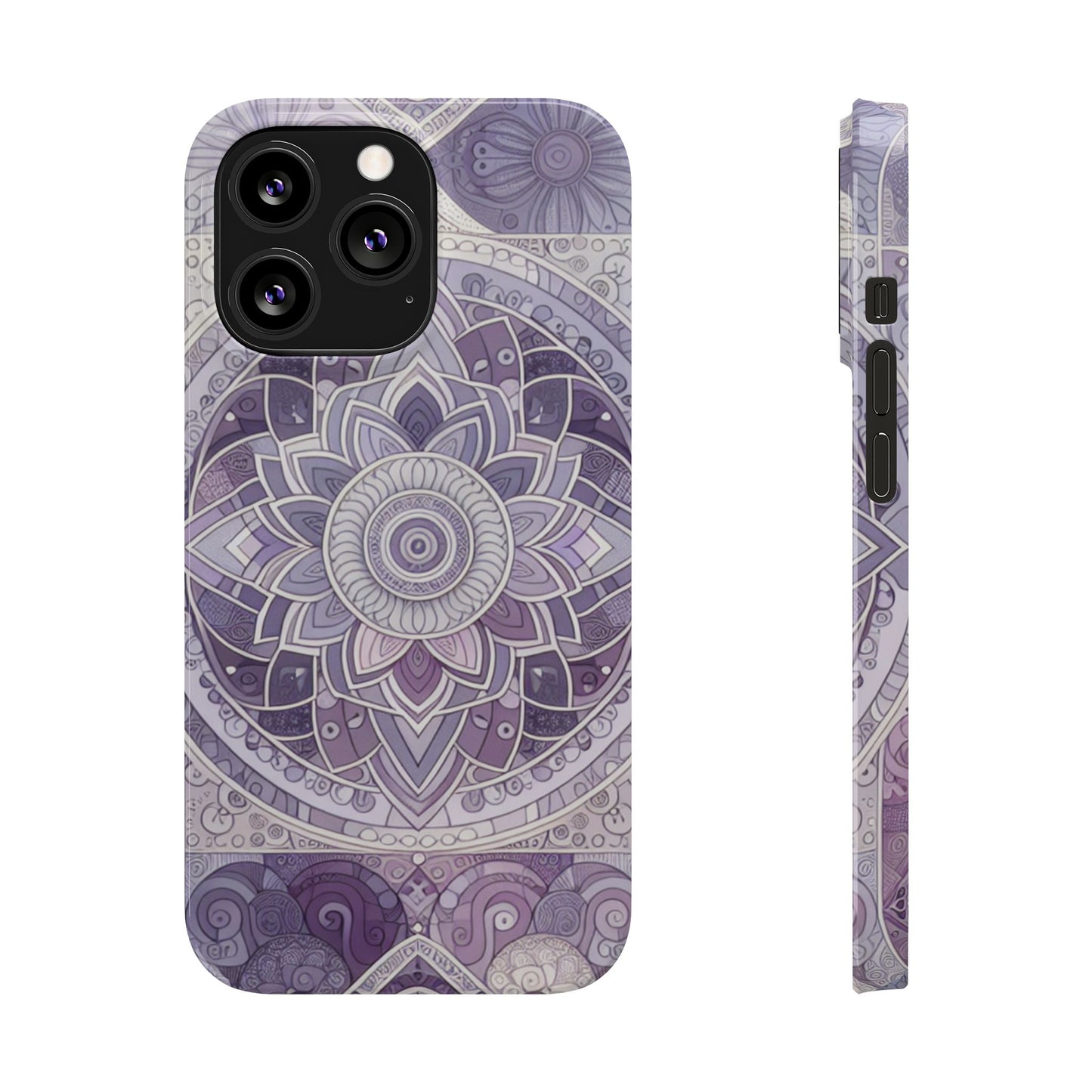 Elegant Mandala Slim Phone Case – Purple Harmony Design