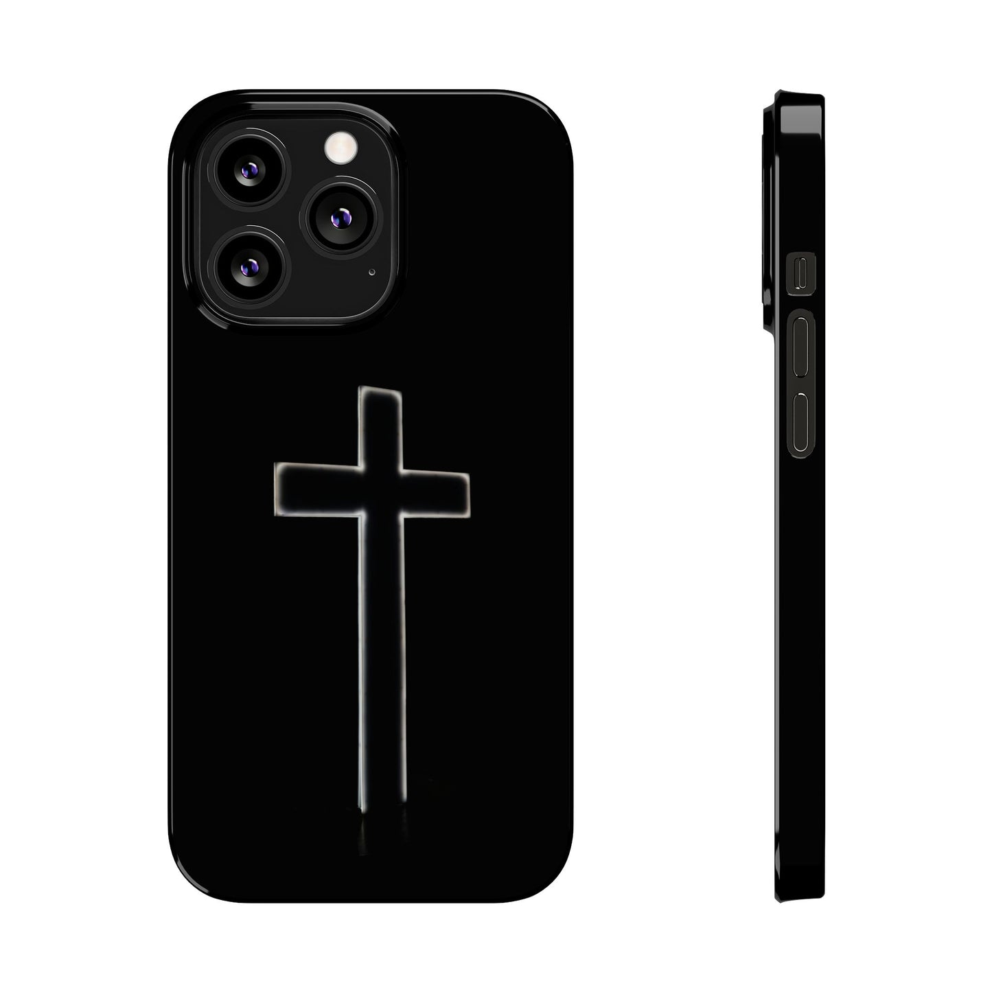 Inspirational Slim Phone Case with Cross Design