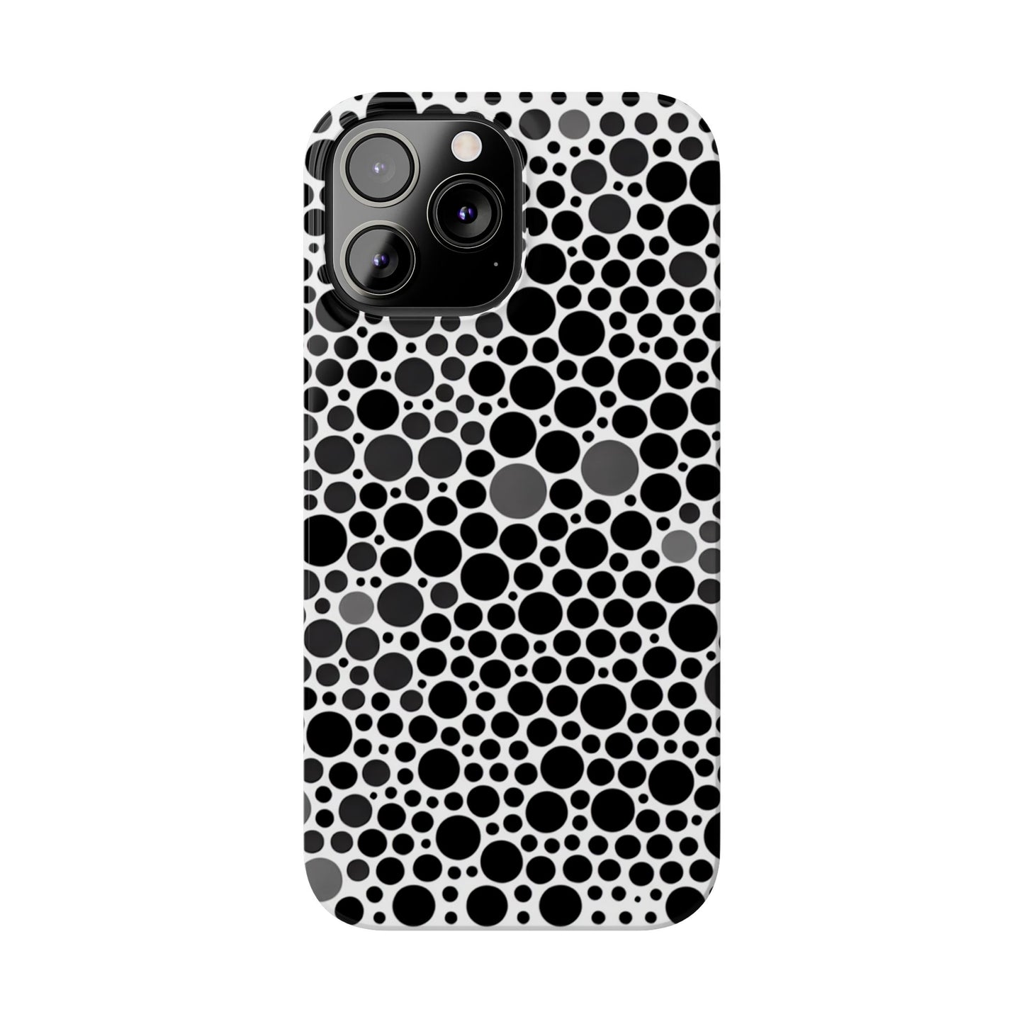 Modern Black Polka Dot Slim Phone Case - Stylish & Protective Cover