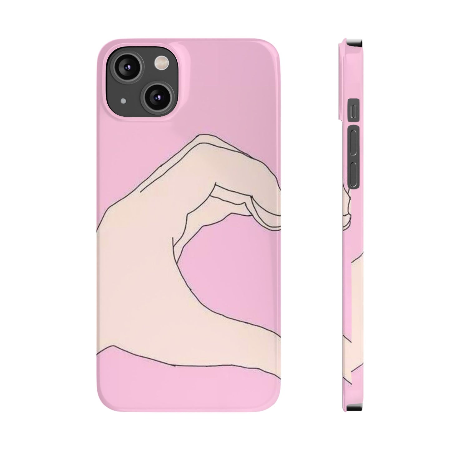 Cute Hand Heart Slim Phone Case - Stylish and Unique Phone Accessory