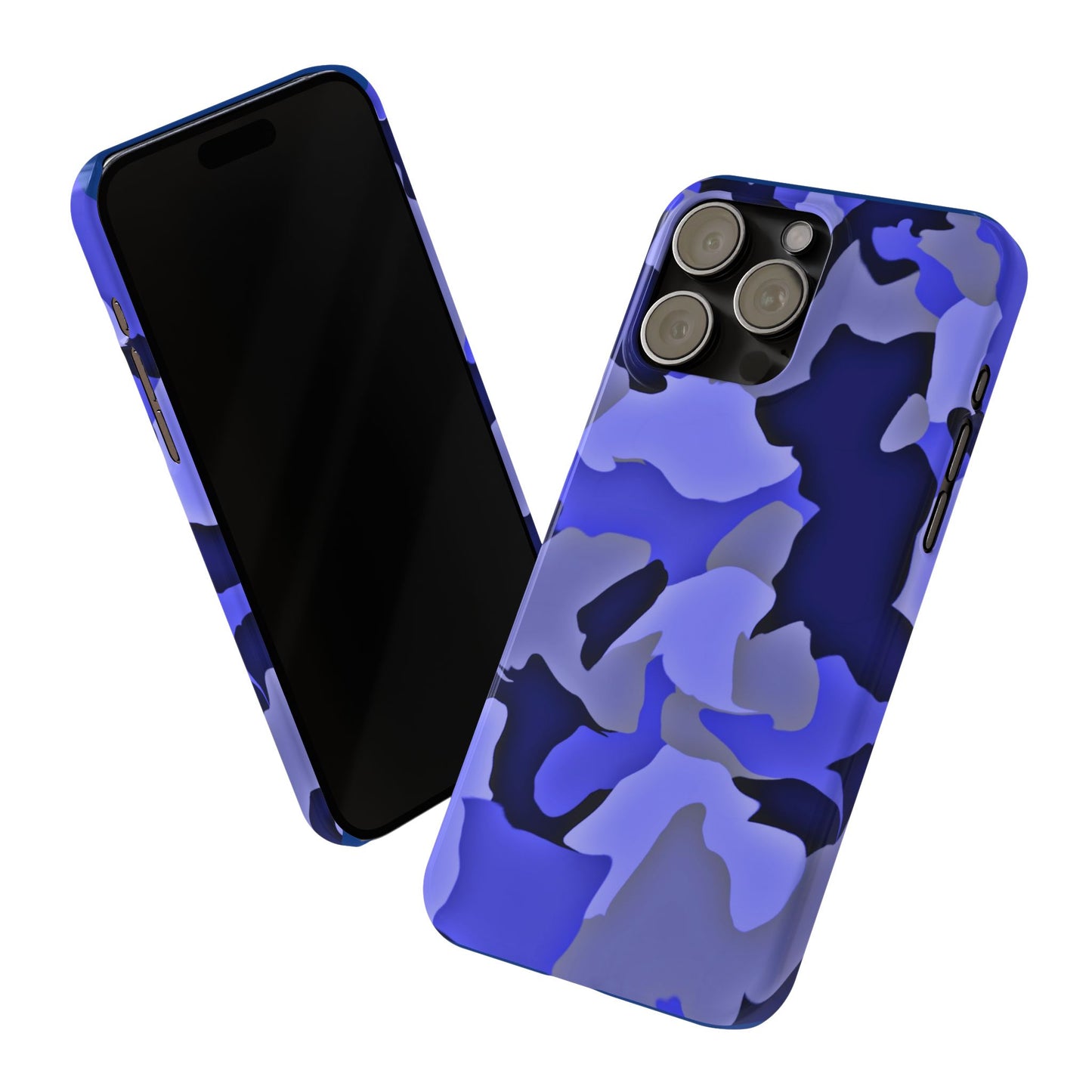 Stylish Slim Phone Case - Blue Abstract Camo Design for Trendsetters