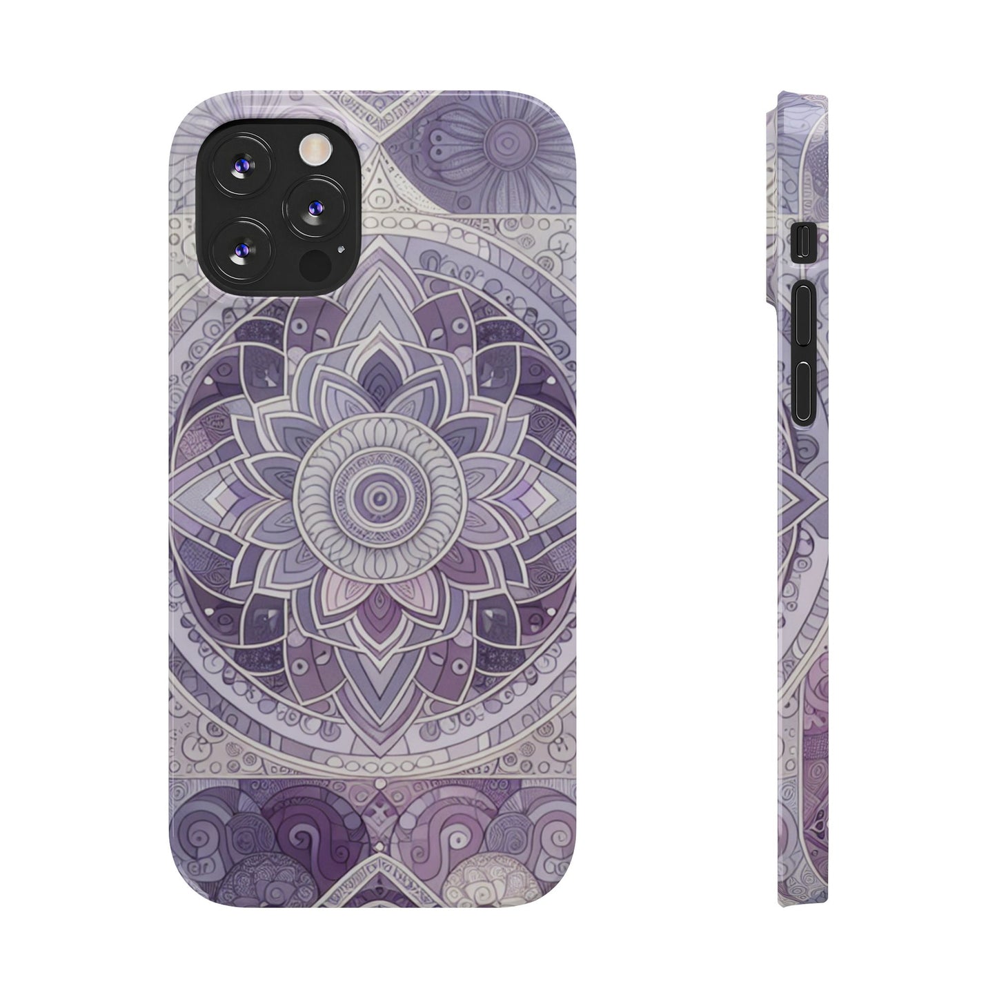 Elegant Mandala Slim Phone Case – Purple Harmony Design