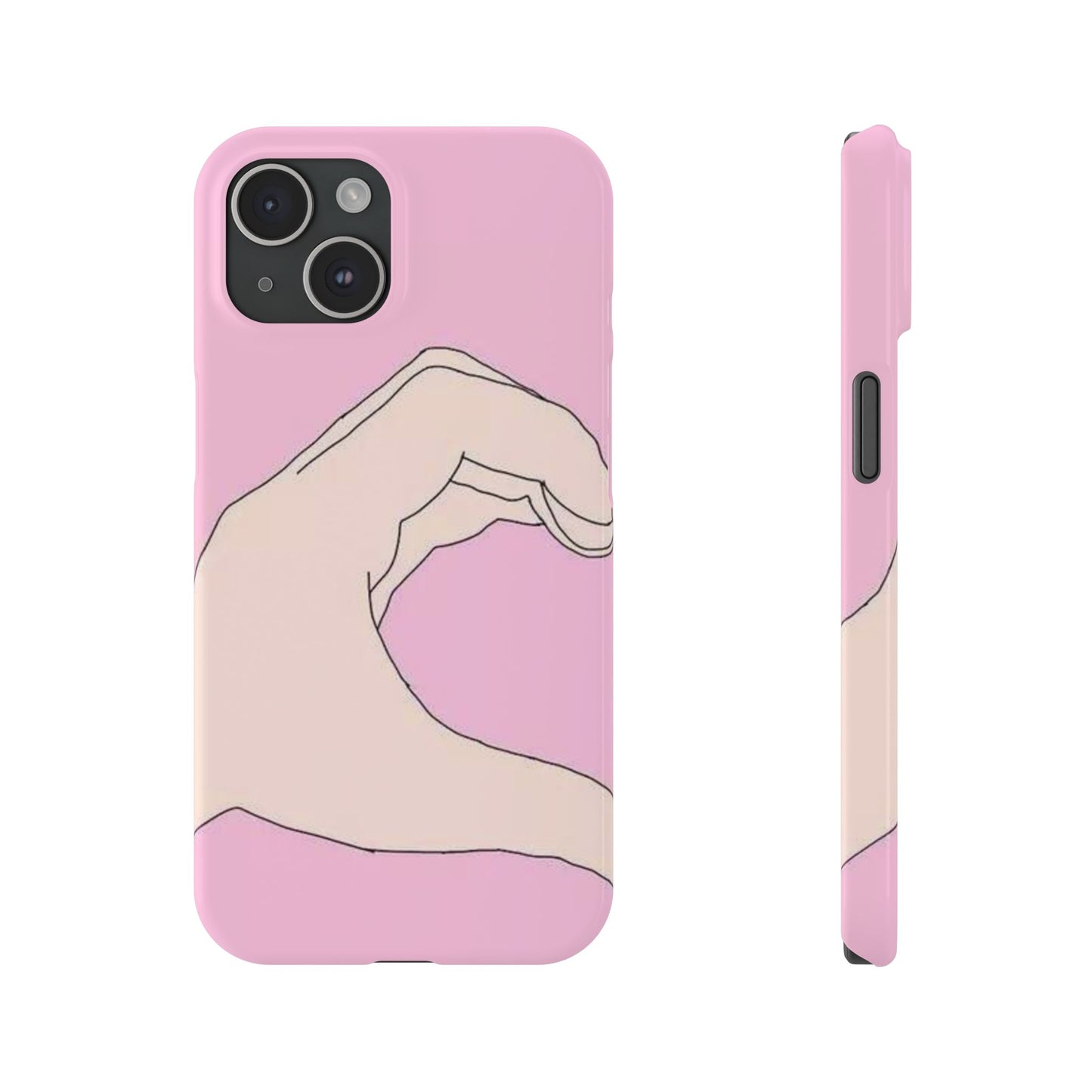 Cute Hand Heart Slim Phone Case - Stylish and Unique Phone Accessory