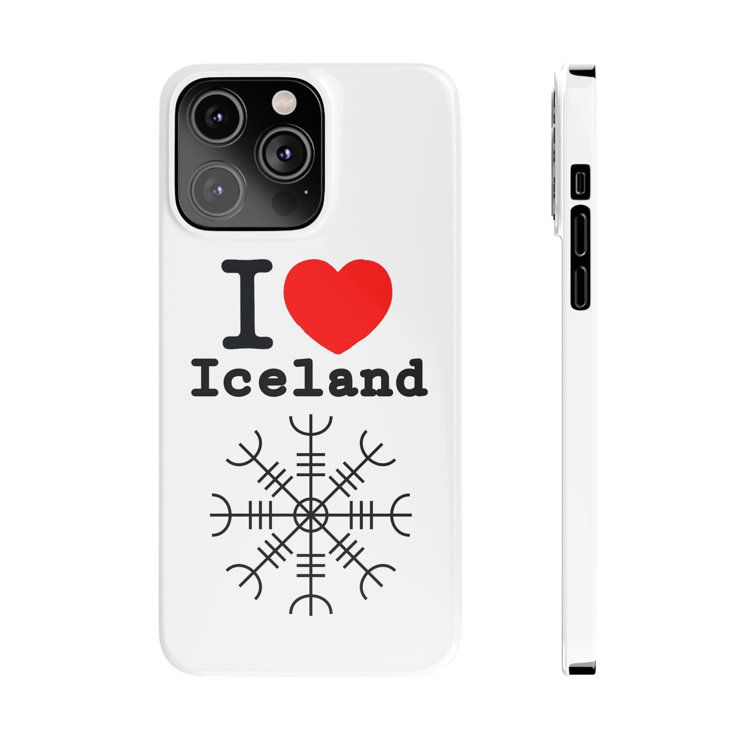 I Love Iceland Slim Phone Case - Stylish & Unique Design for Travelers