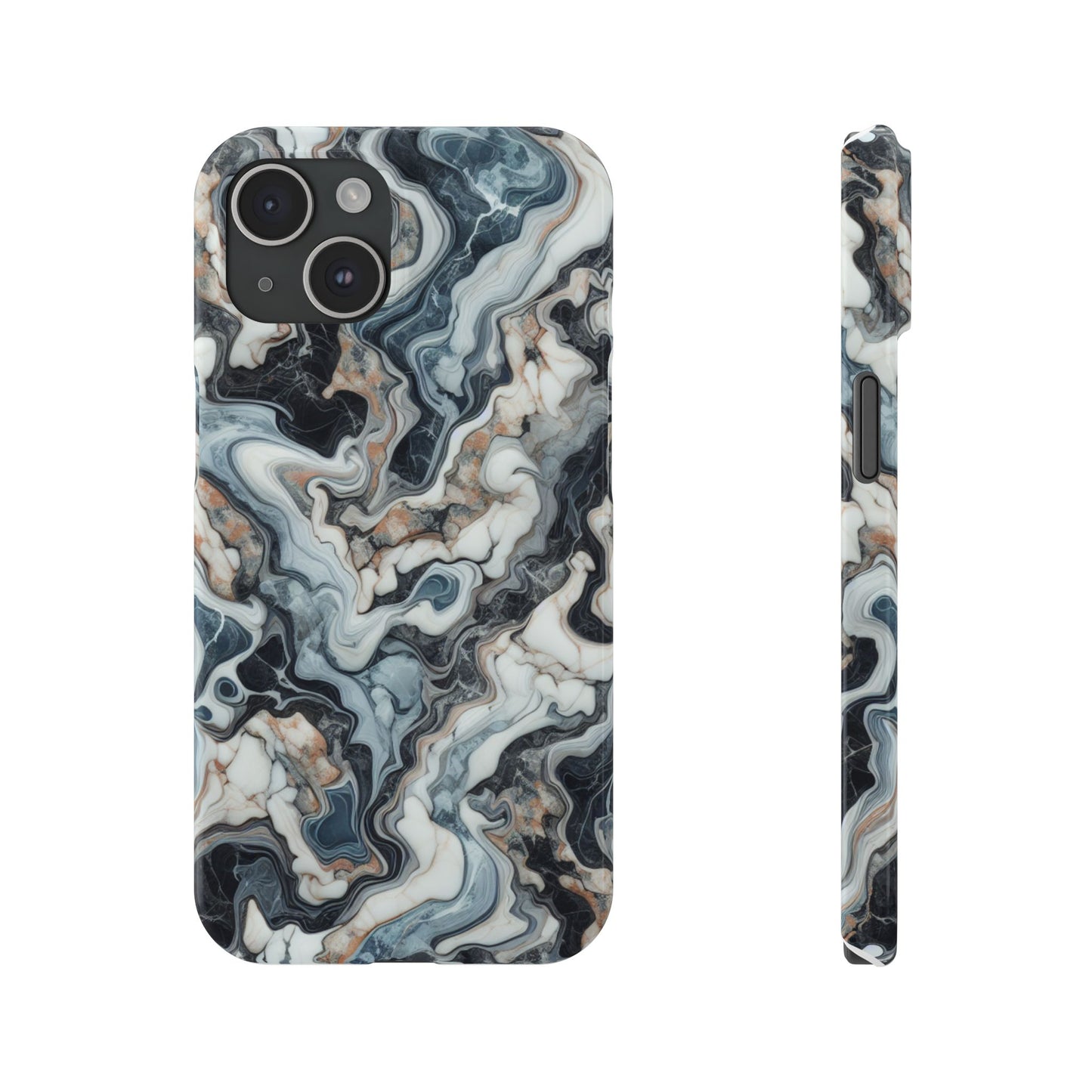 Artistic Marble Slim Phone Case - Elegant Design for Modern Aesthetics