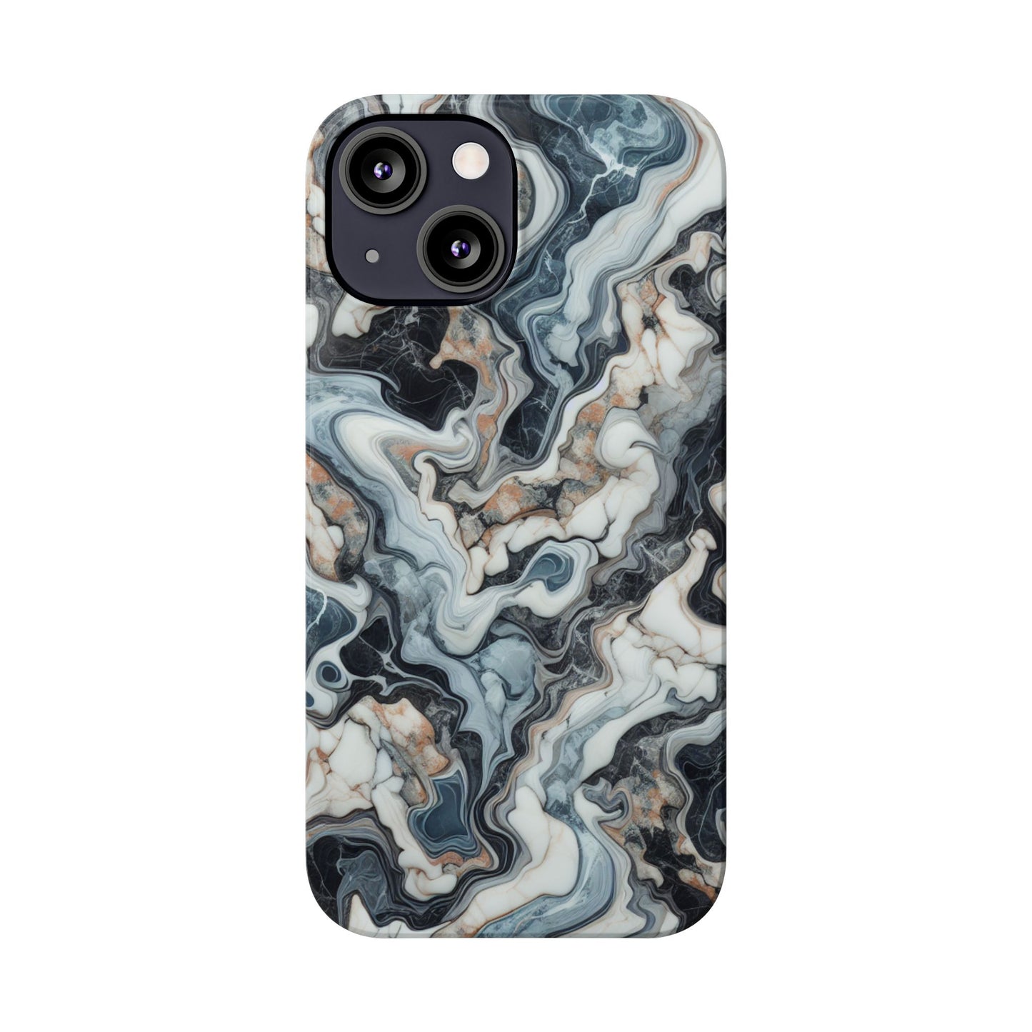 Artistic Marble Slim Phone Case - Elegant Design for Modern Aesthetics