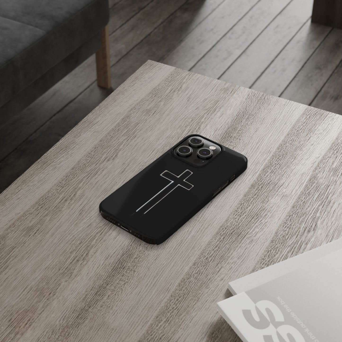 Inspirational Slim Phone Case with Cross Design