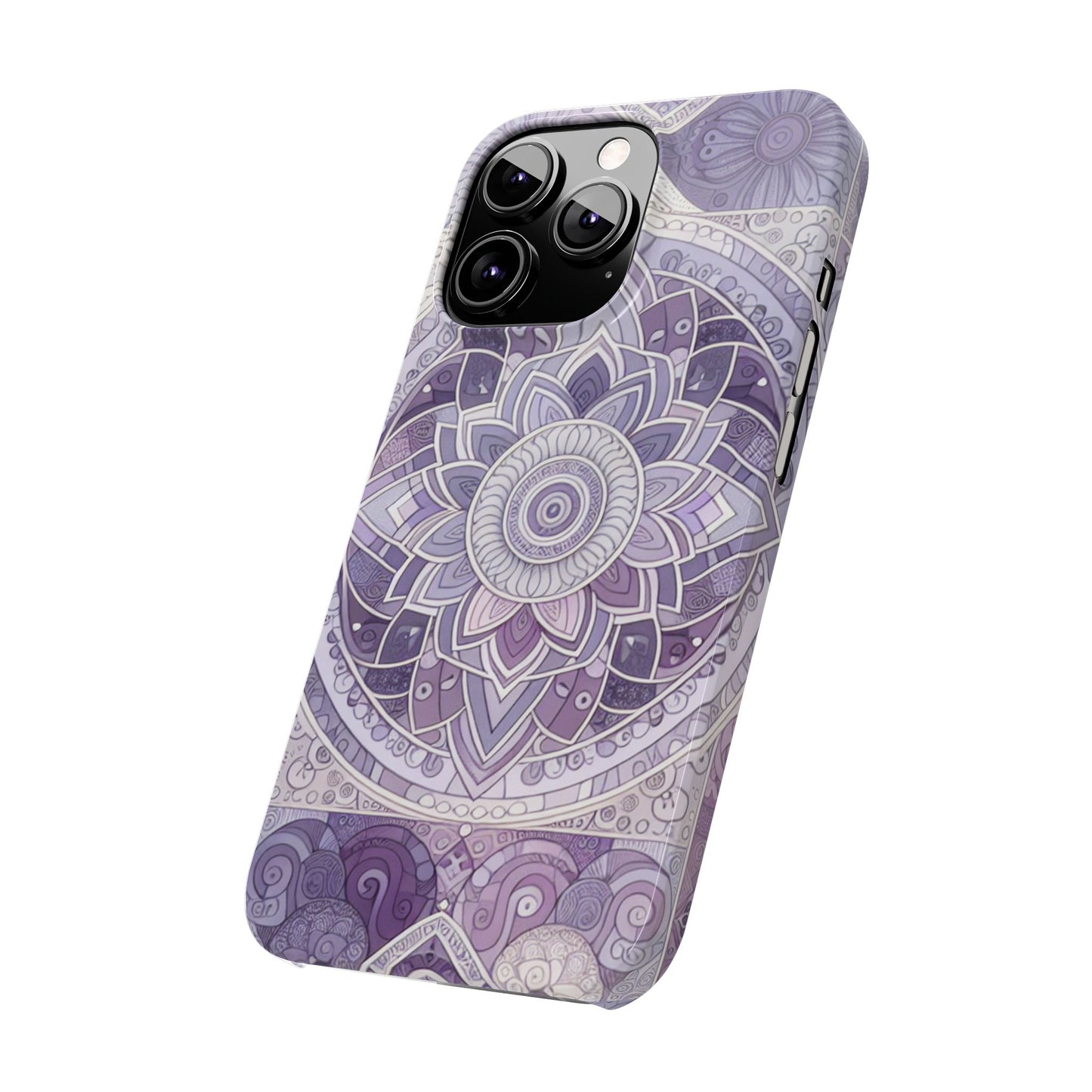 Elegant Mandala Slim Phone Case – Purple Harmony Design