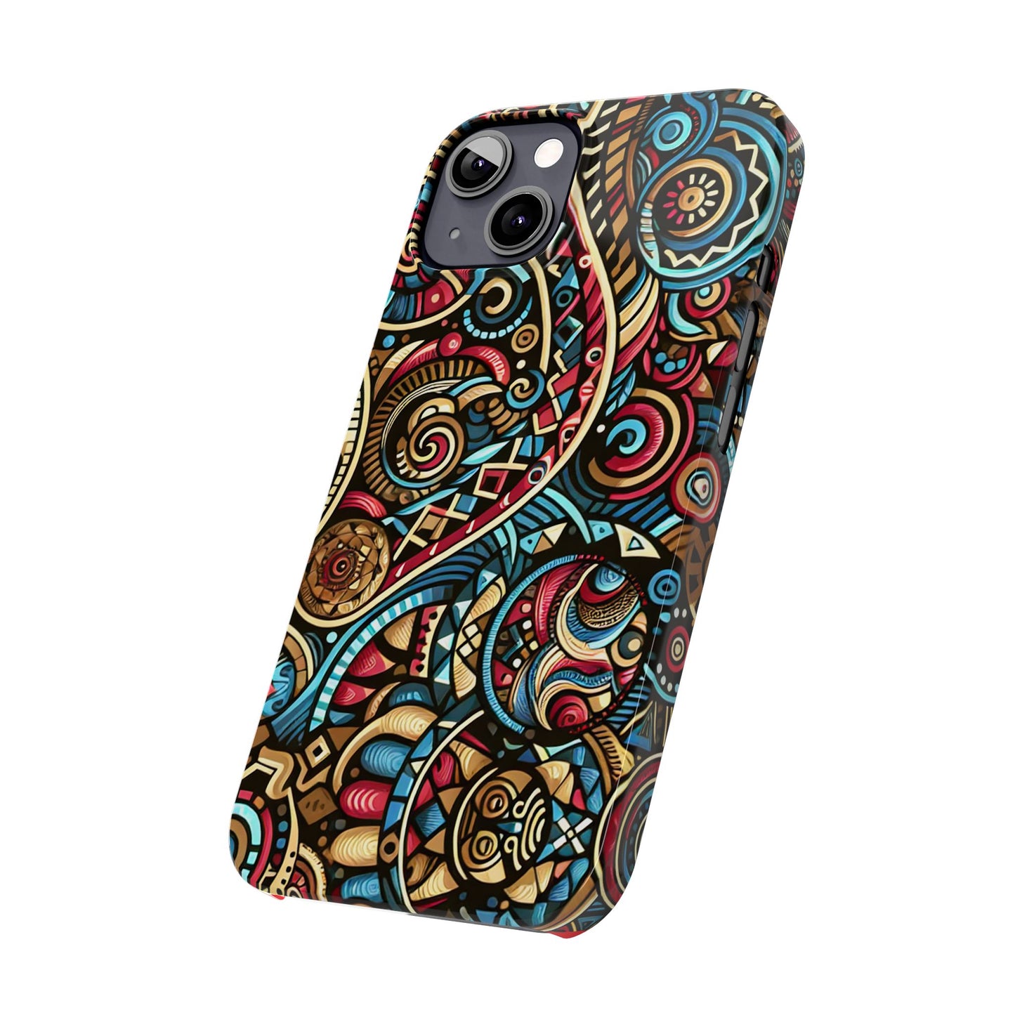 Vibrant Bohemian Slim Phone Case - Artistic Swirl Design