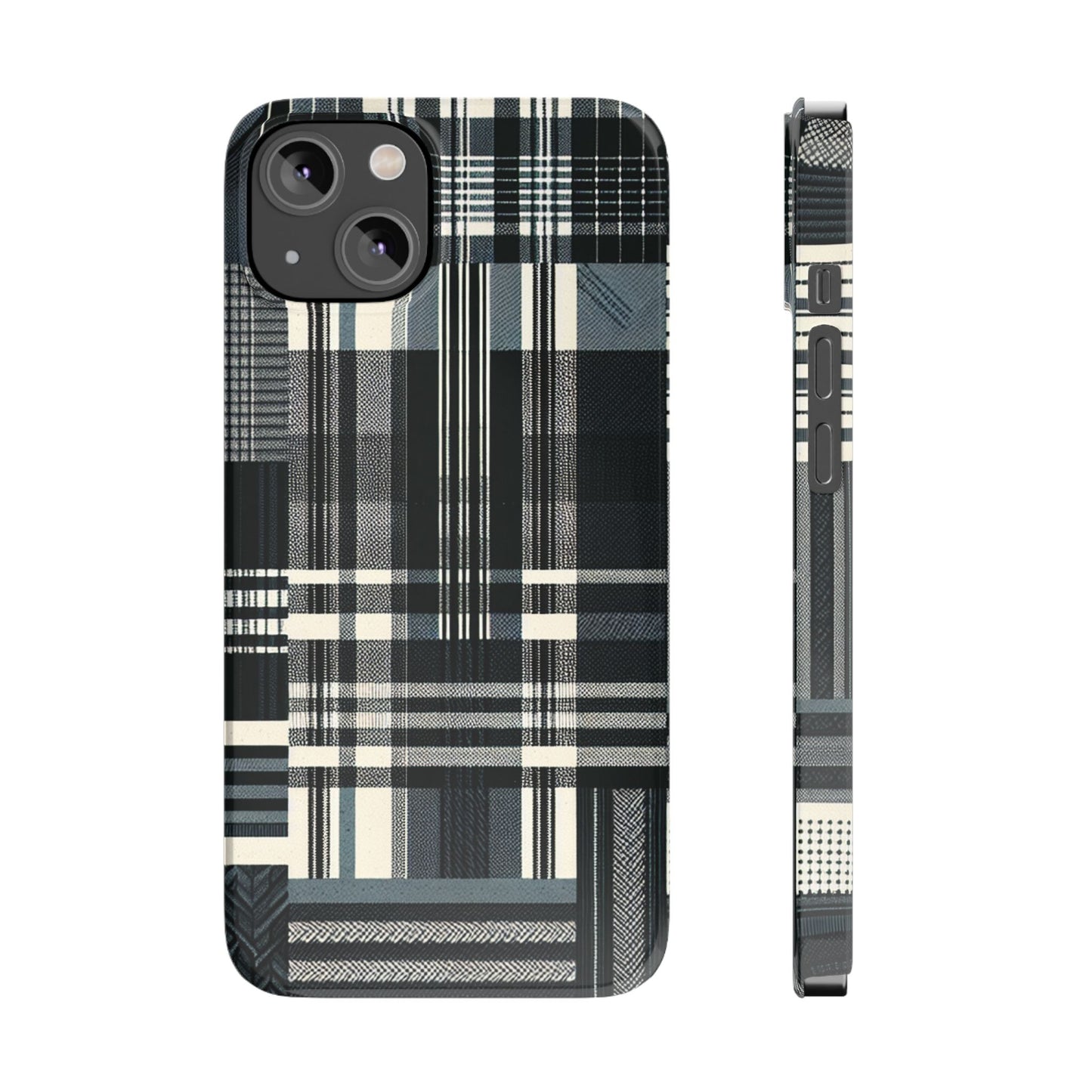 Chic Black and White Slim Phone Case - Stylish Protection for Your Device