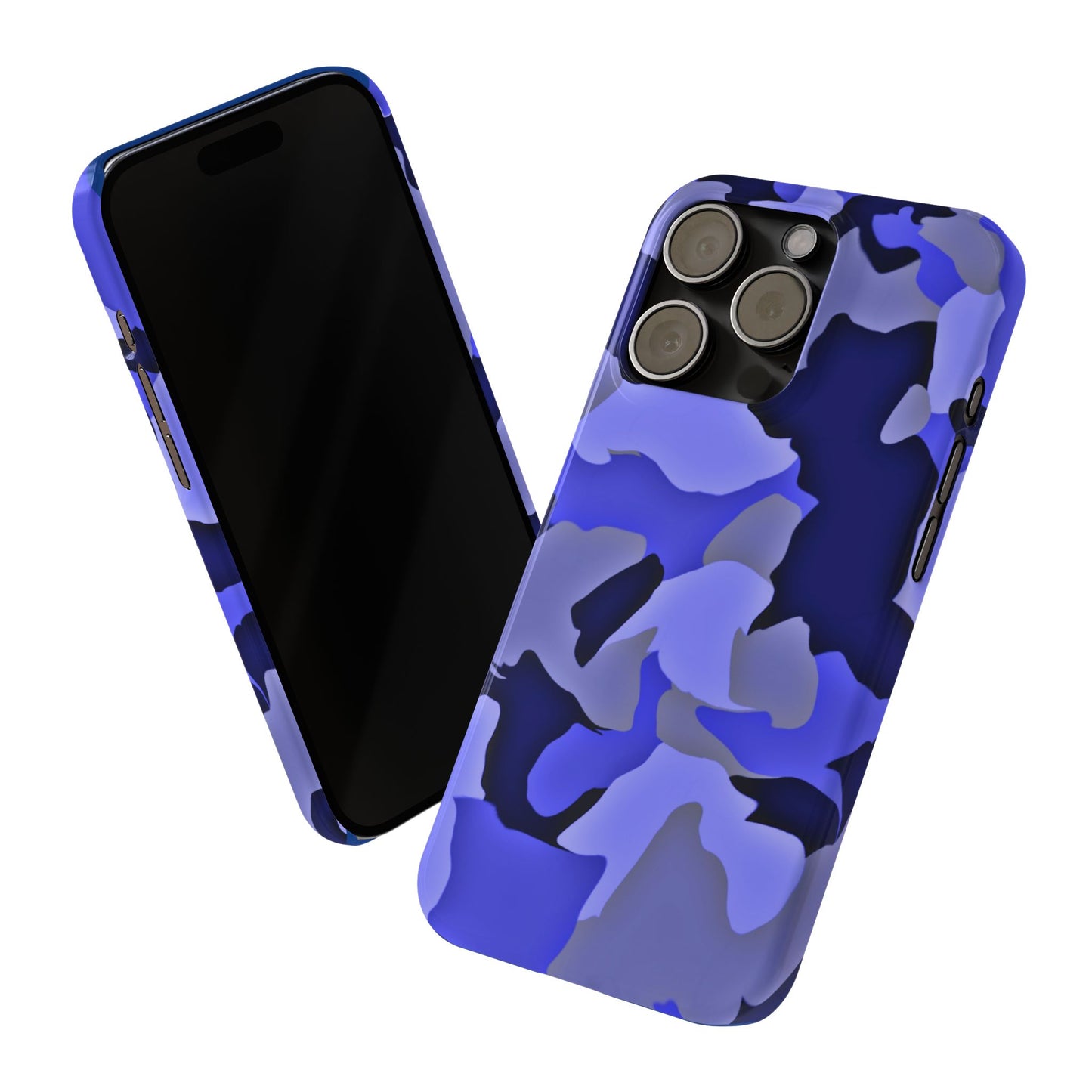 Stylish Slim Phone Case - Blue Abstract Camo Design for Trendsetters