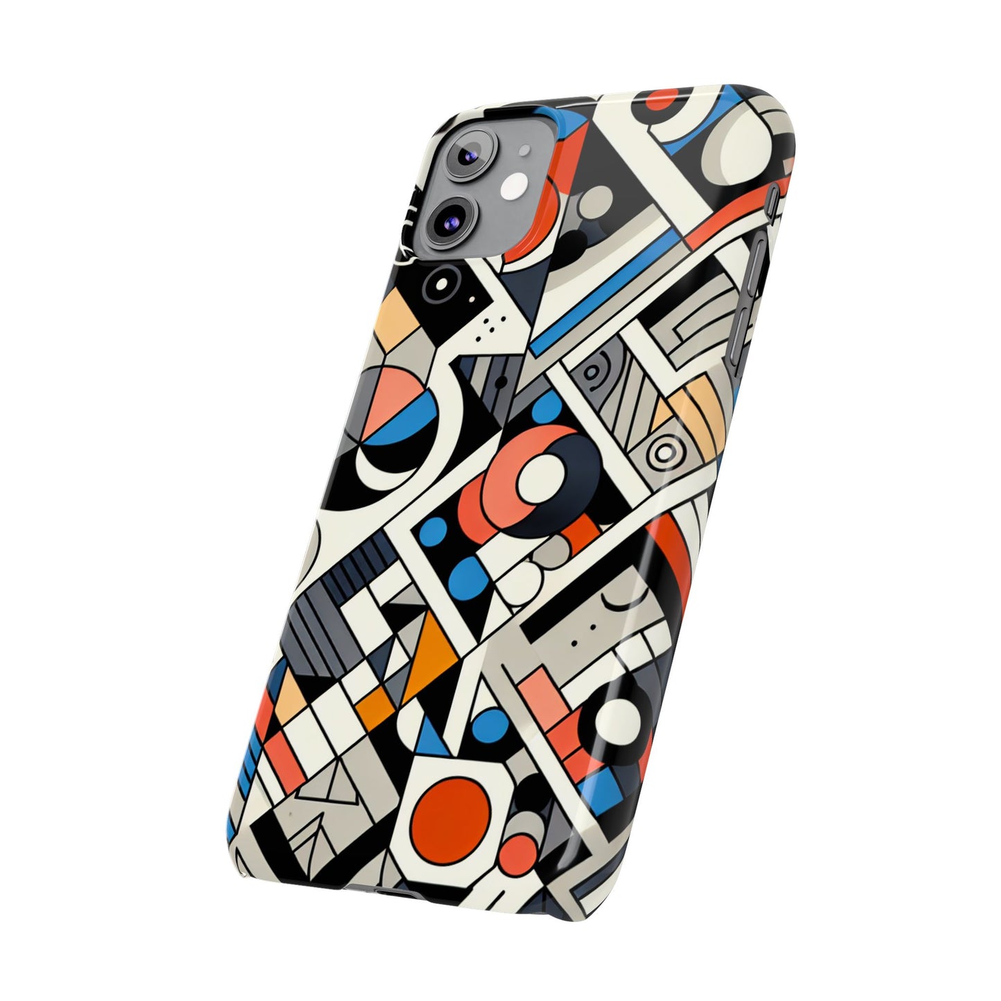 Modern Abstract Slim Phone Case - Colorful Geometric Design