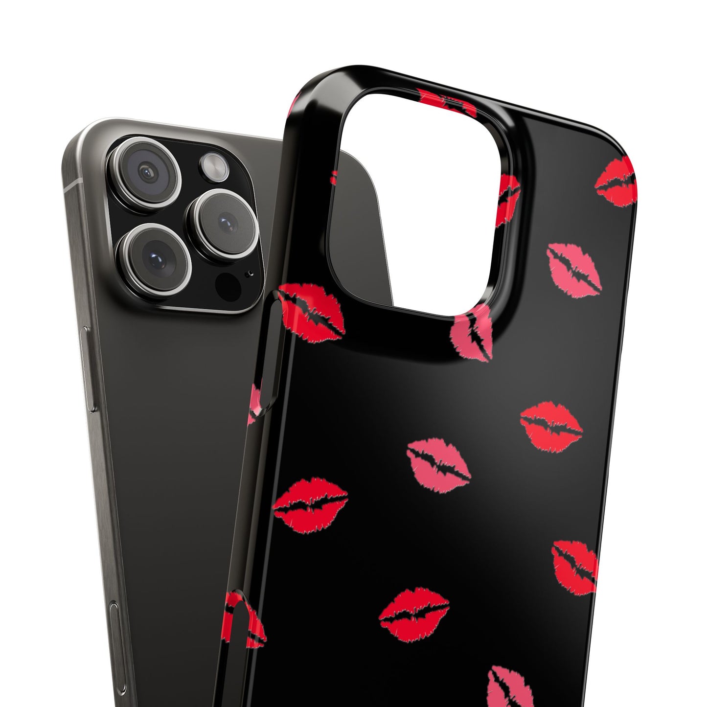 Kiss Mark Slim Phone Case - Chic Lip Print Design for Fashion Lovers