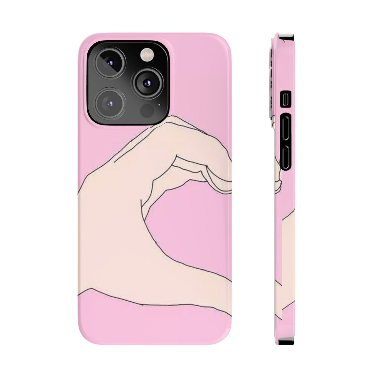 Cute Hand Heart Slim Phone Case - Stylish and Unique Phone Accessory