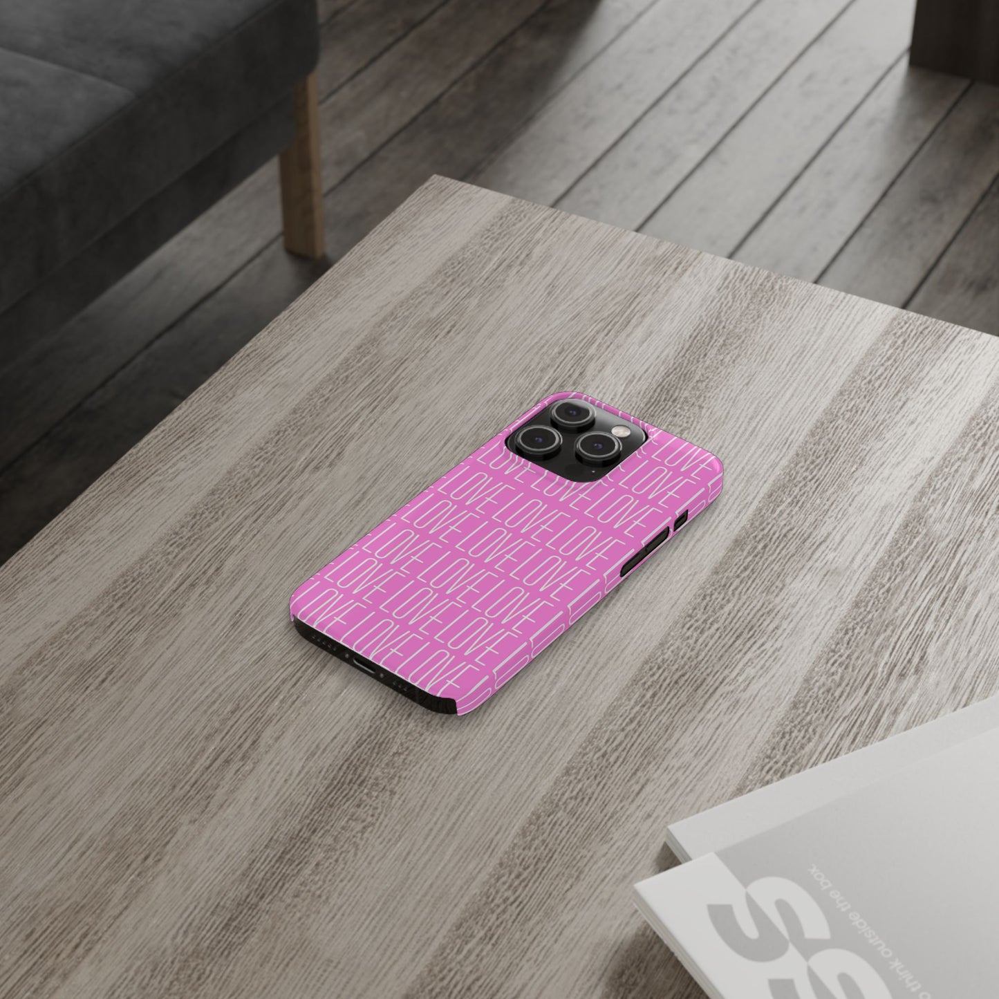 Pink Love Slim Phone Case - Perfect Gift for Valentine's Day, Anniversaries, and Loving Moments