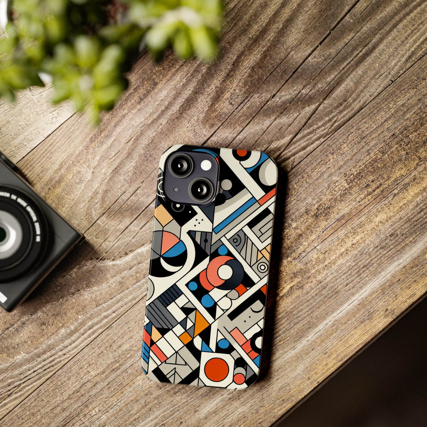 Modern Abstract Slim Phone Case - Colorful Geometric Design