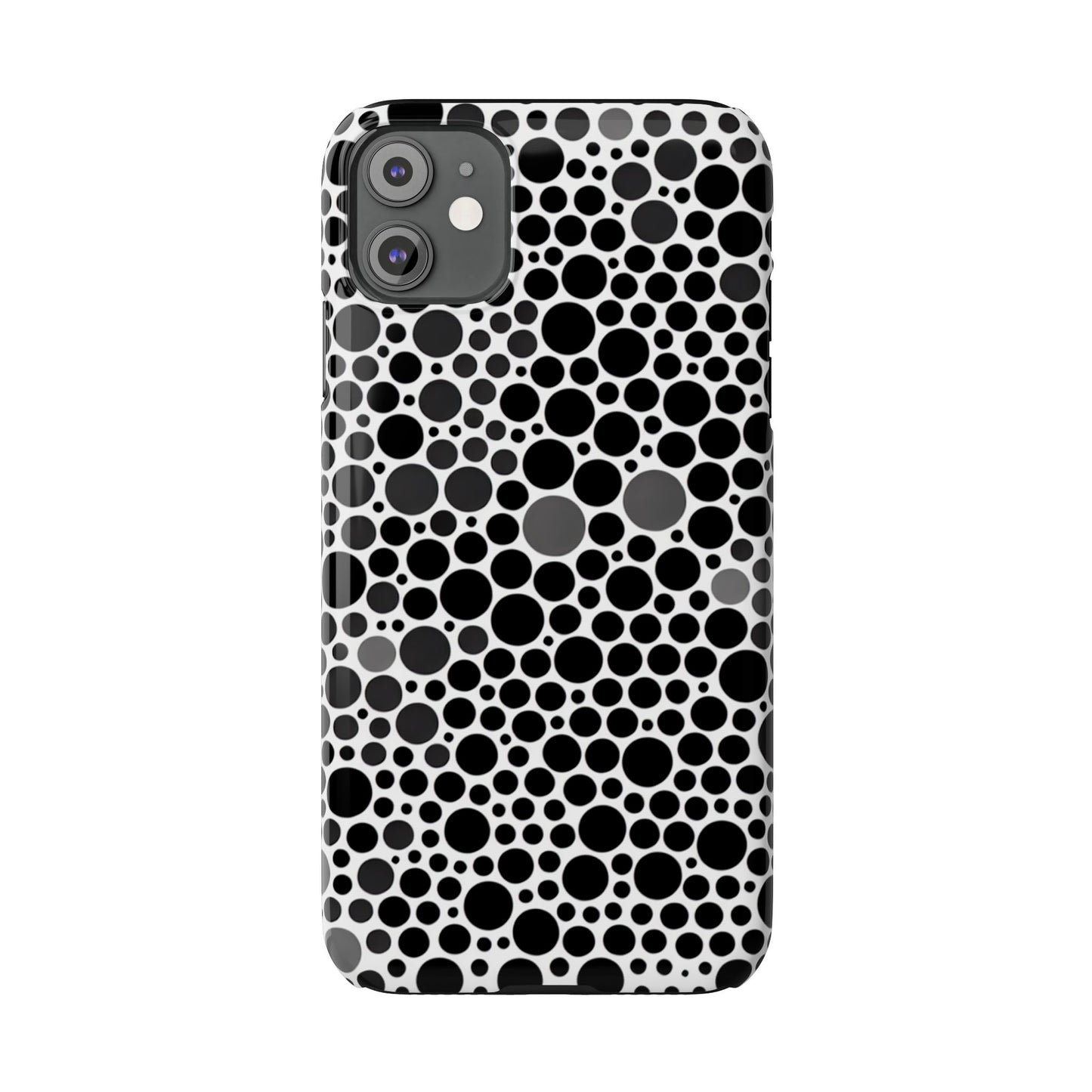 Modern Black Polka Dot Slim Phone Case - Stylish & Protective Cover