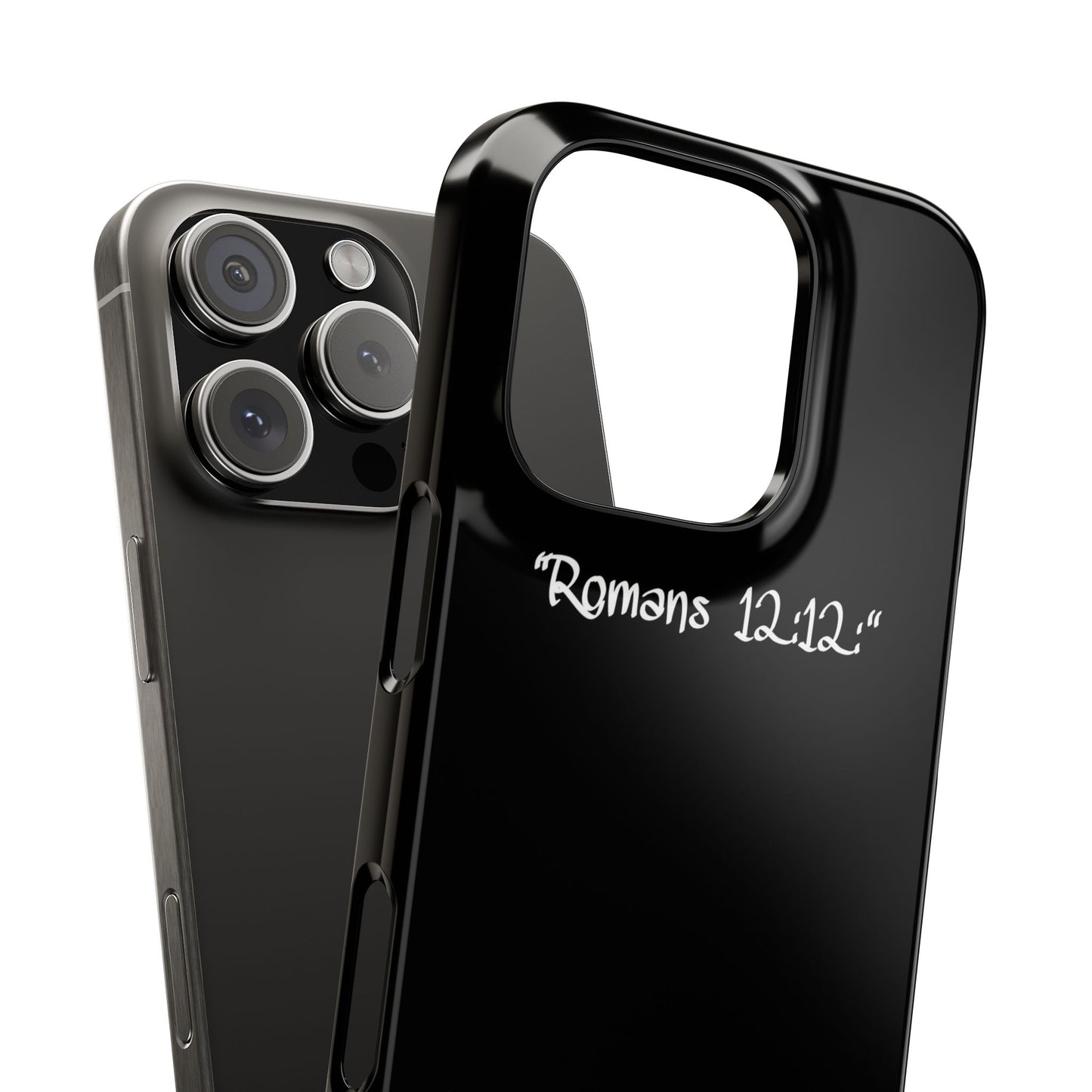 Bible verse "Romans 12:12" iPhone Case