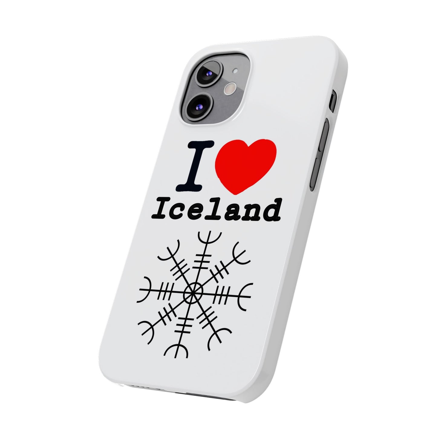 I Love Iceland Slim Phone Case - Stylish & Unique Design for Travelers