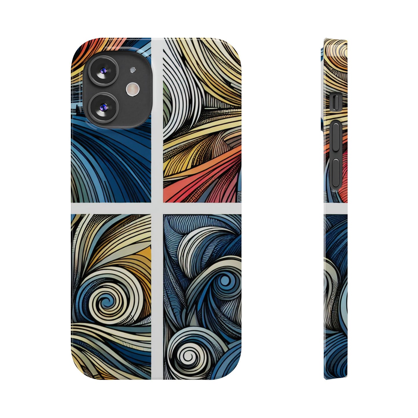 Artistic Slim Phone Cases - Colorful Swirl Design for Creative Souls