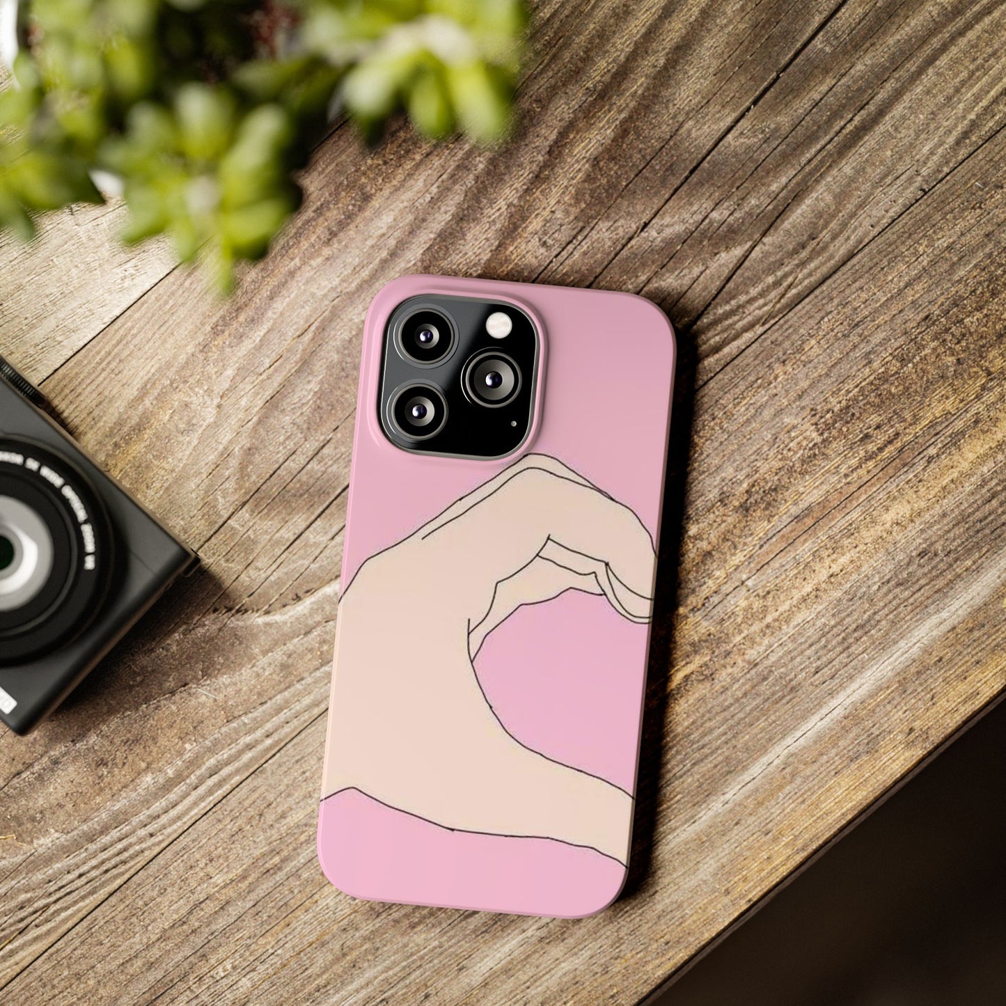 Cute Hand Heart Slim Phone Case - Stylish and Unique Phone Accessory